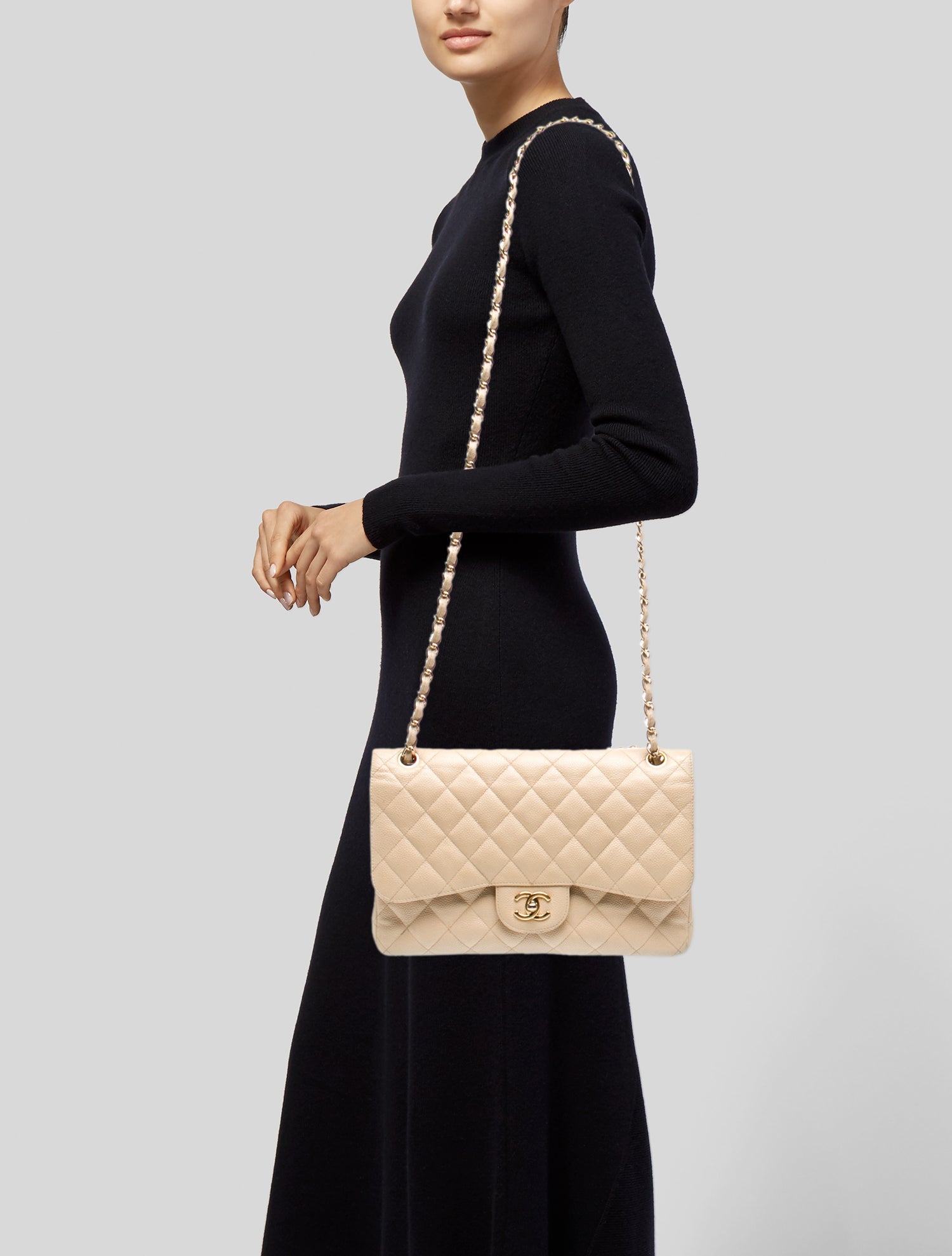 Chanel Caviar Jumbo Classic Double Flap Bag