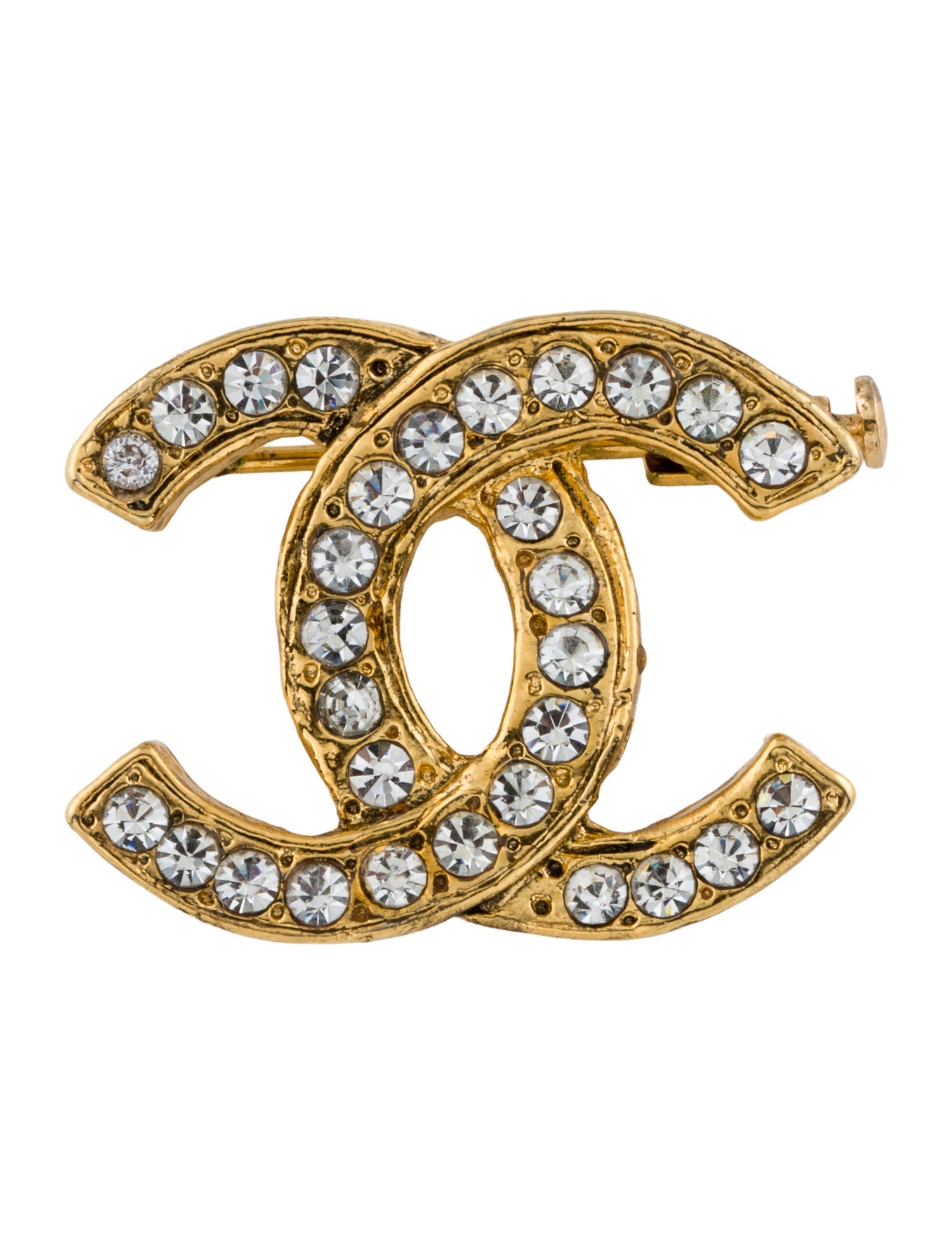 Chanel Vintage Strass CC Brooch