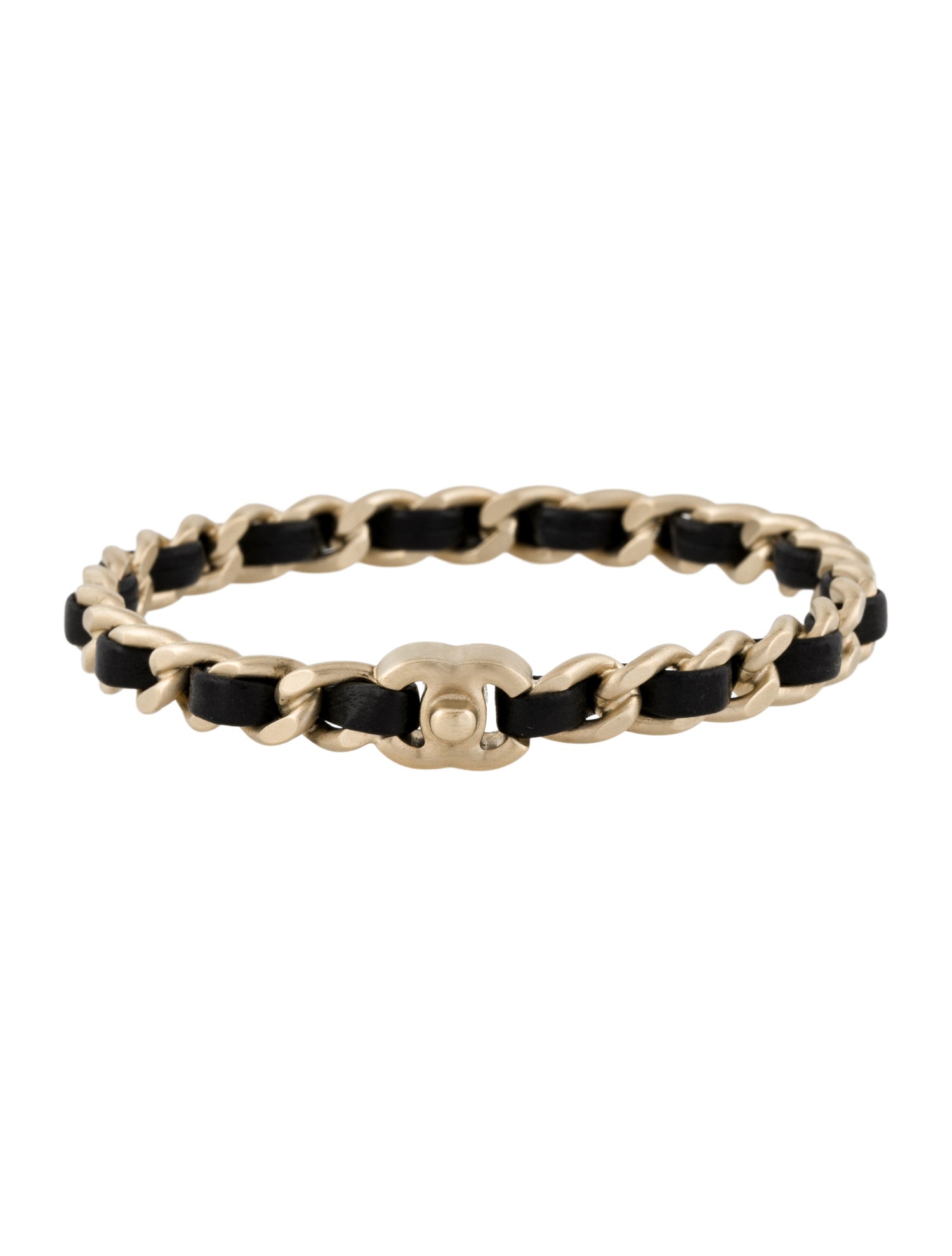 Chanel Leather CC Turnlock Bangle Bracelet