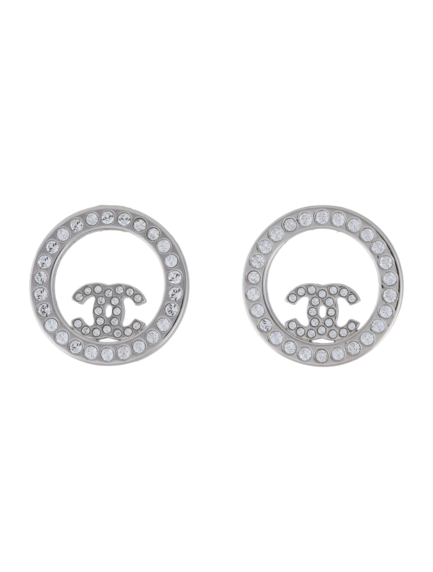 Chanel Strass CC Stud Earrings