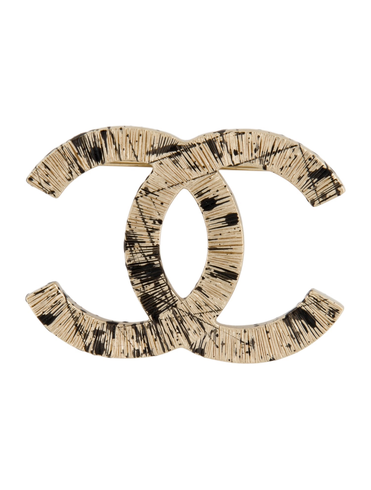 Chanel Textured Paint Splatter CC Brooch