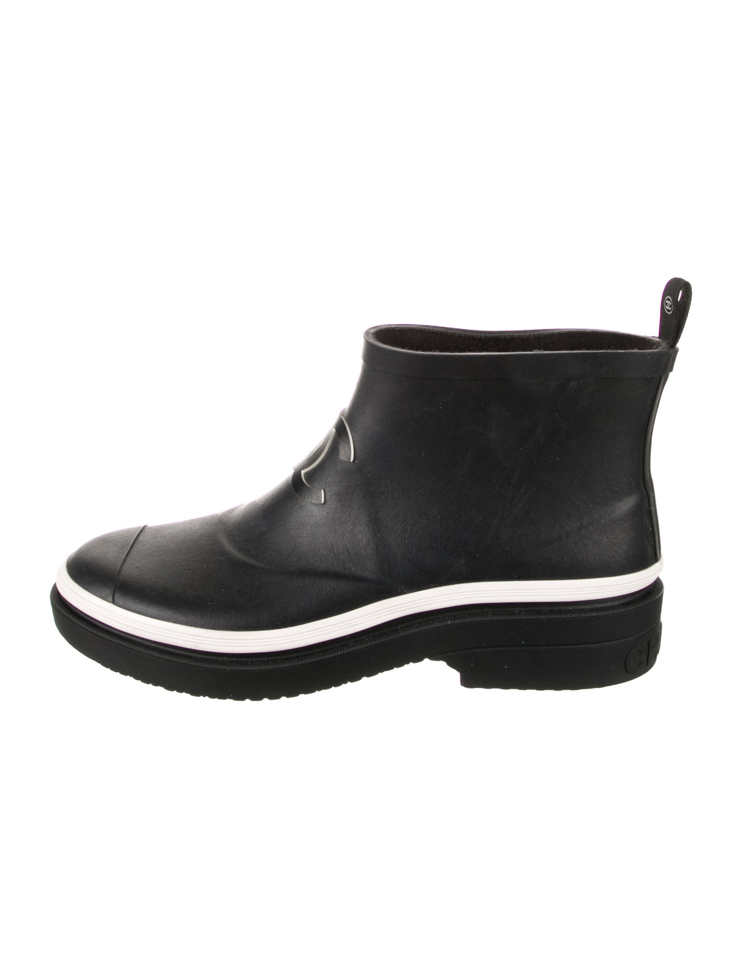Chanel Interlocking CC Logo Rubber Rain Boots