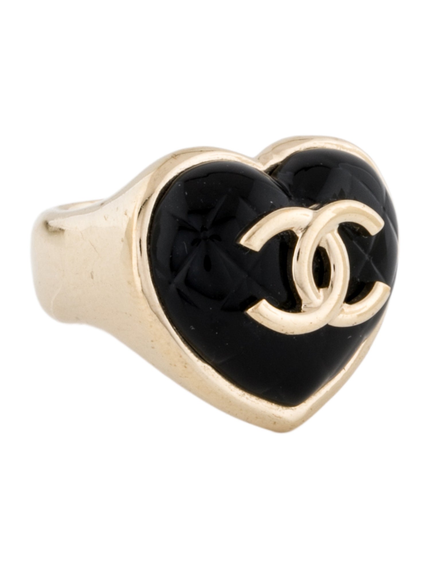 Chanel 2022 Resin CC Heart Ring