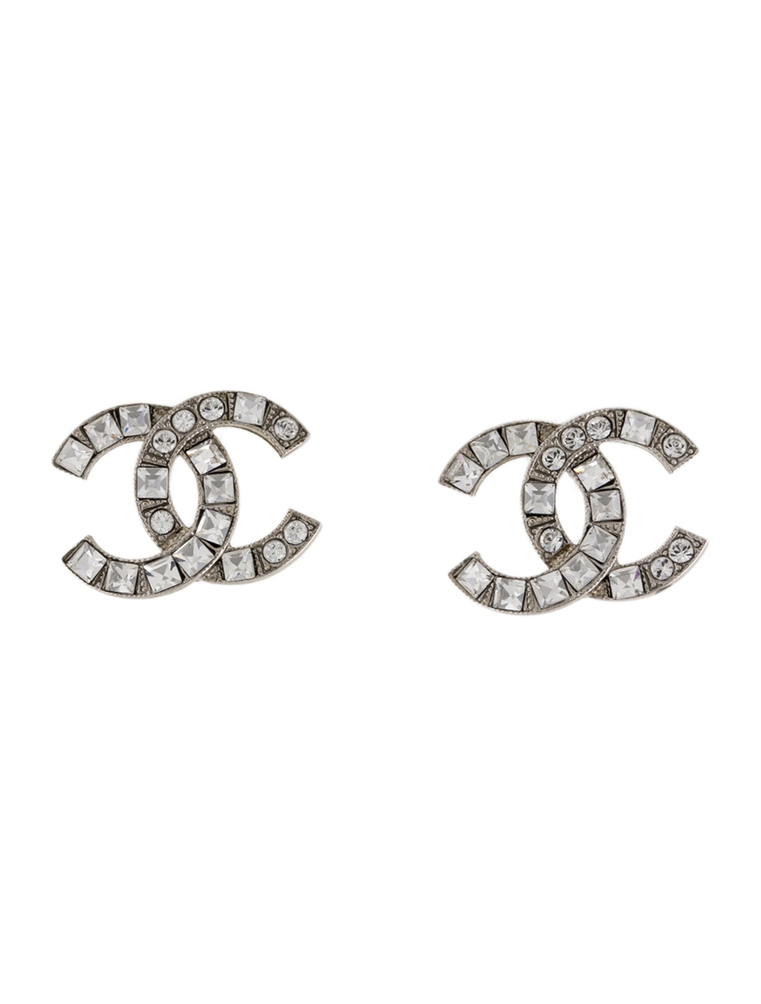 Chanel Strass CC Stud Earrings