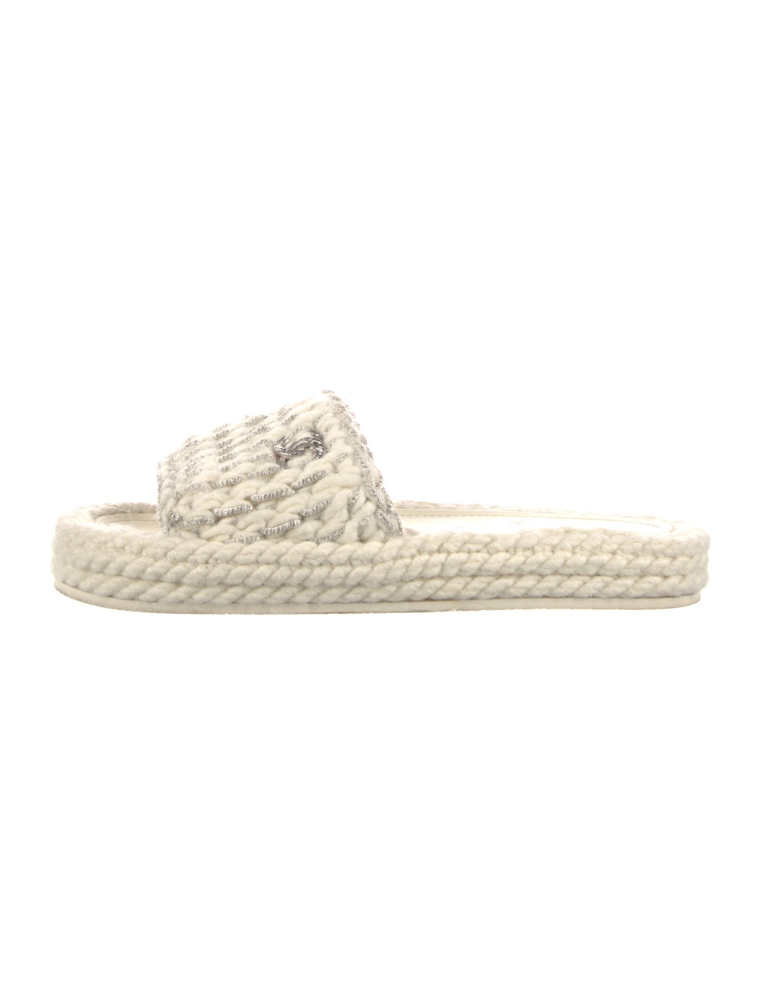 Chanel Interlocking CC Logo Braided Accents Espadrilles