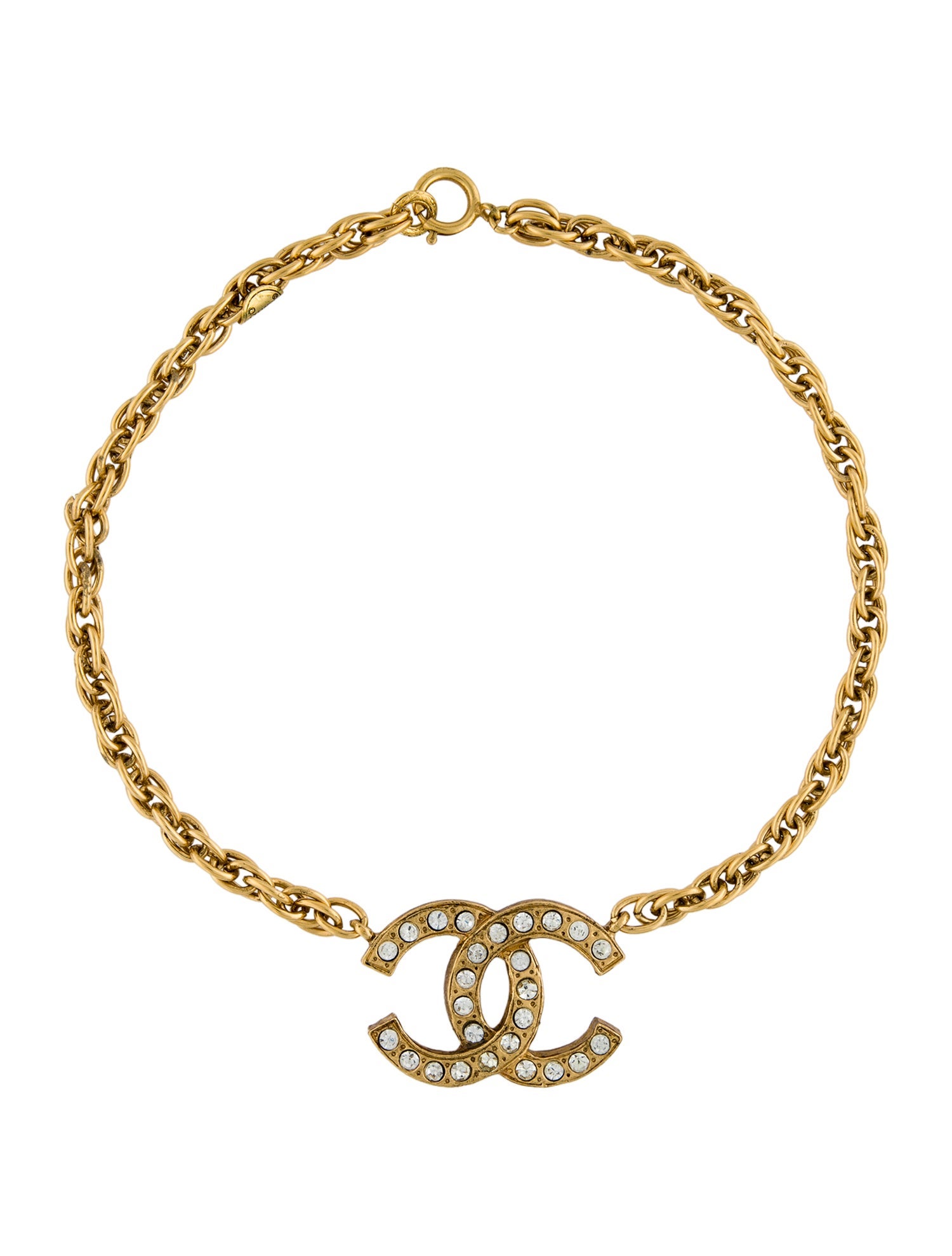 Chanel Vintage Strass CC Pendant Choker