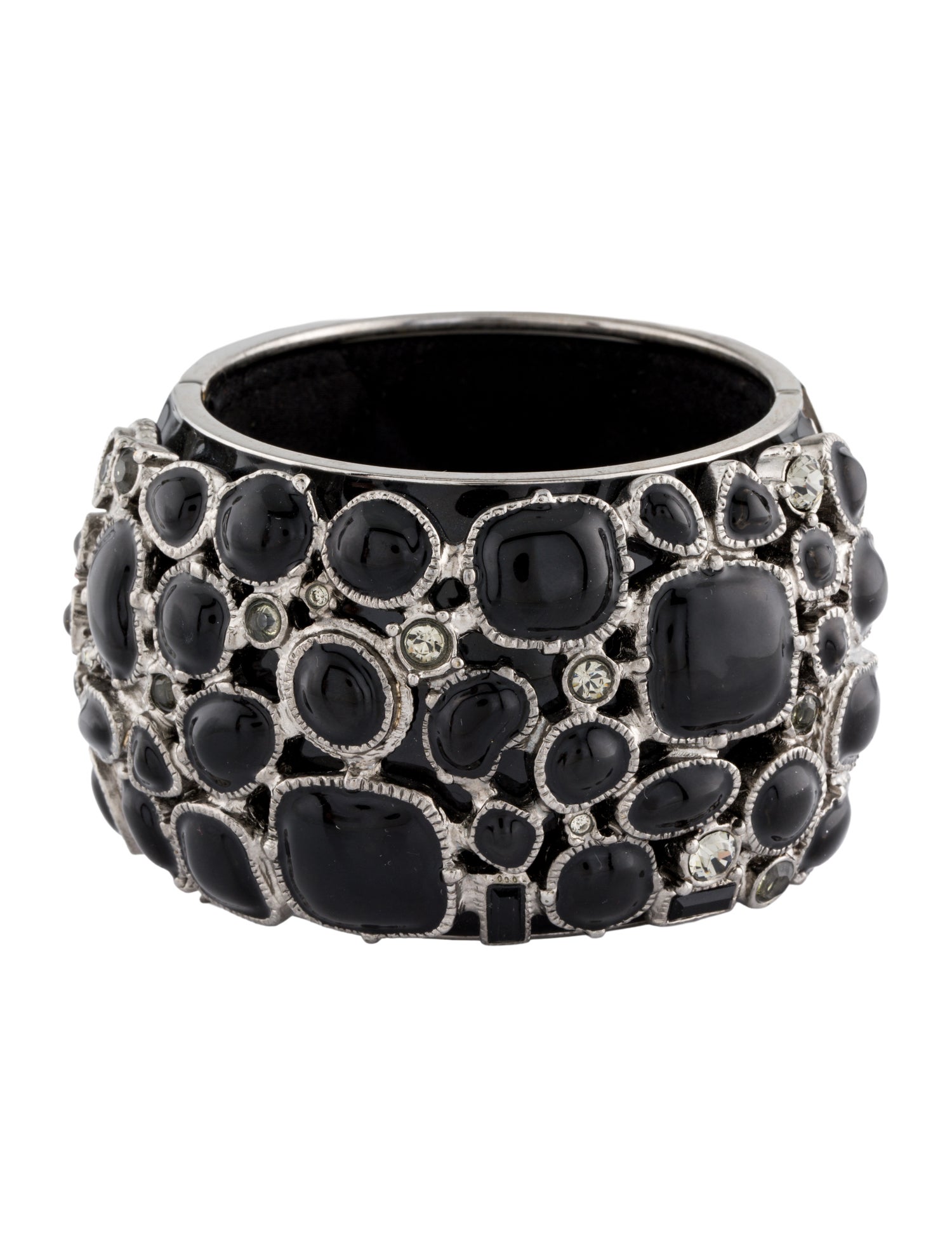 Chanel Strass, Enamel & Resin CC Hinged Bangle