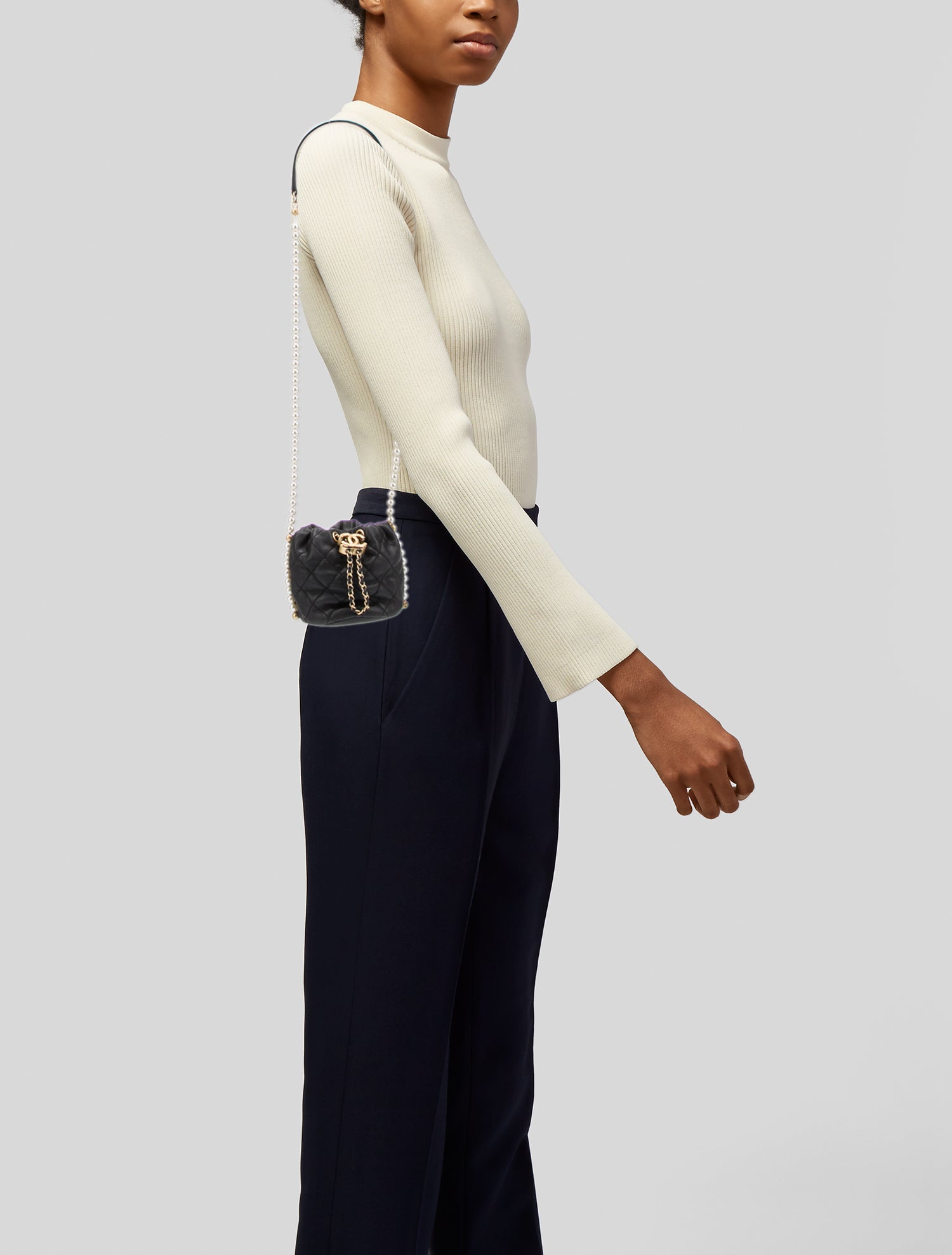 Chanel Mini About Pearls Bucket Bag