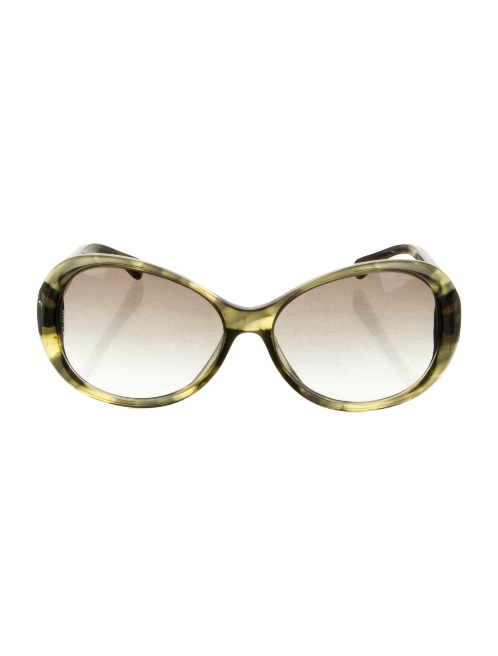 Chanel Caviar Interlocking CC Logo Sunglasses