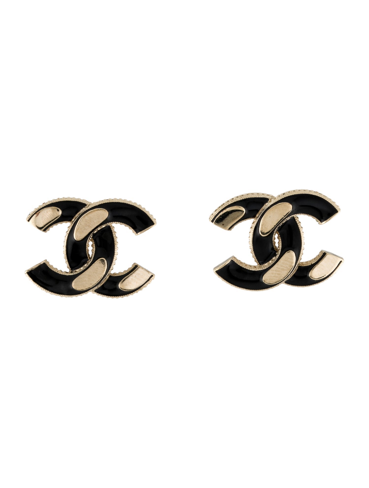 Chanel Resin CC Stud Earrings