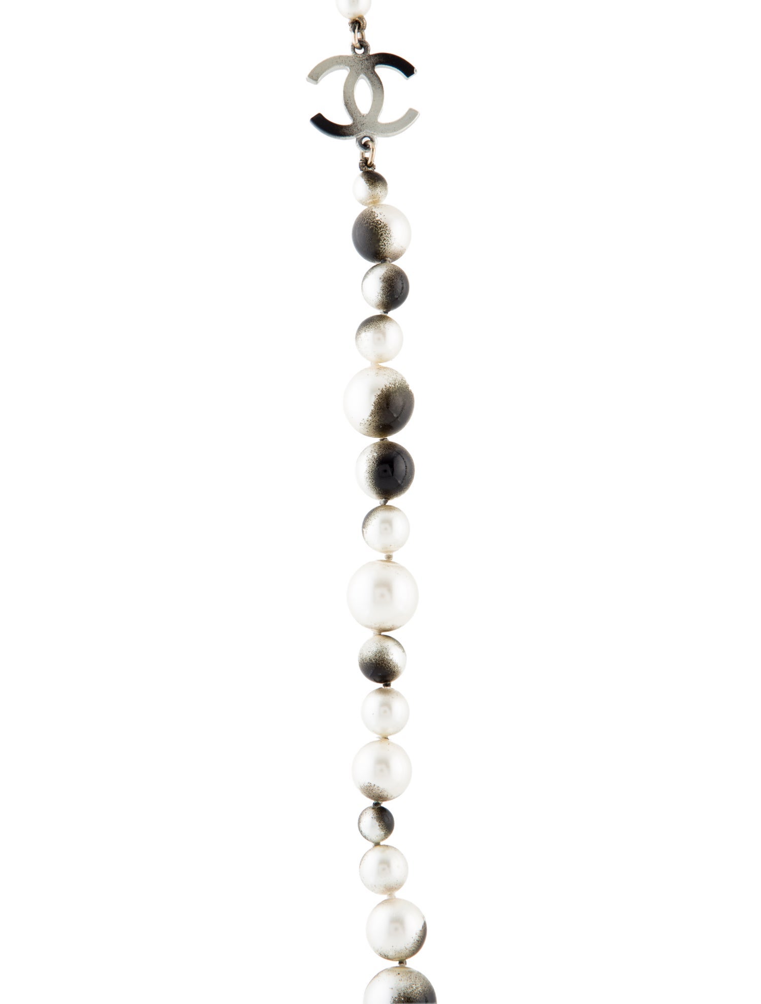 Chanel Faux Pearl & Enamel CC Station Necklace