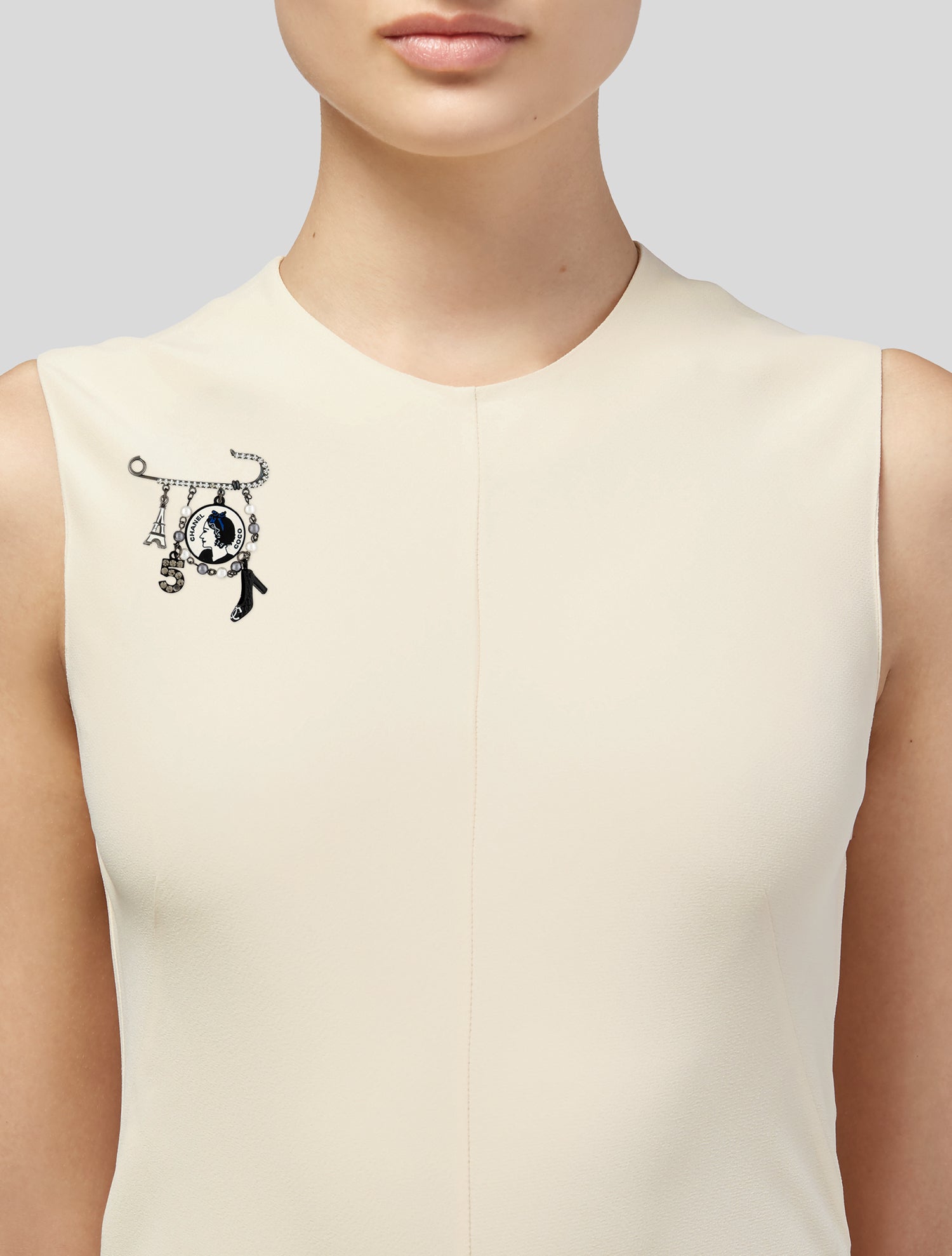 Chanel Faux Pearl, Strass & Enamel Brooch