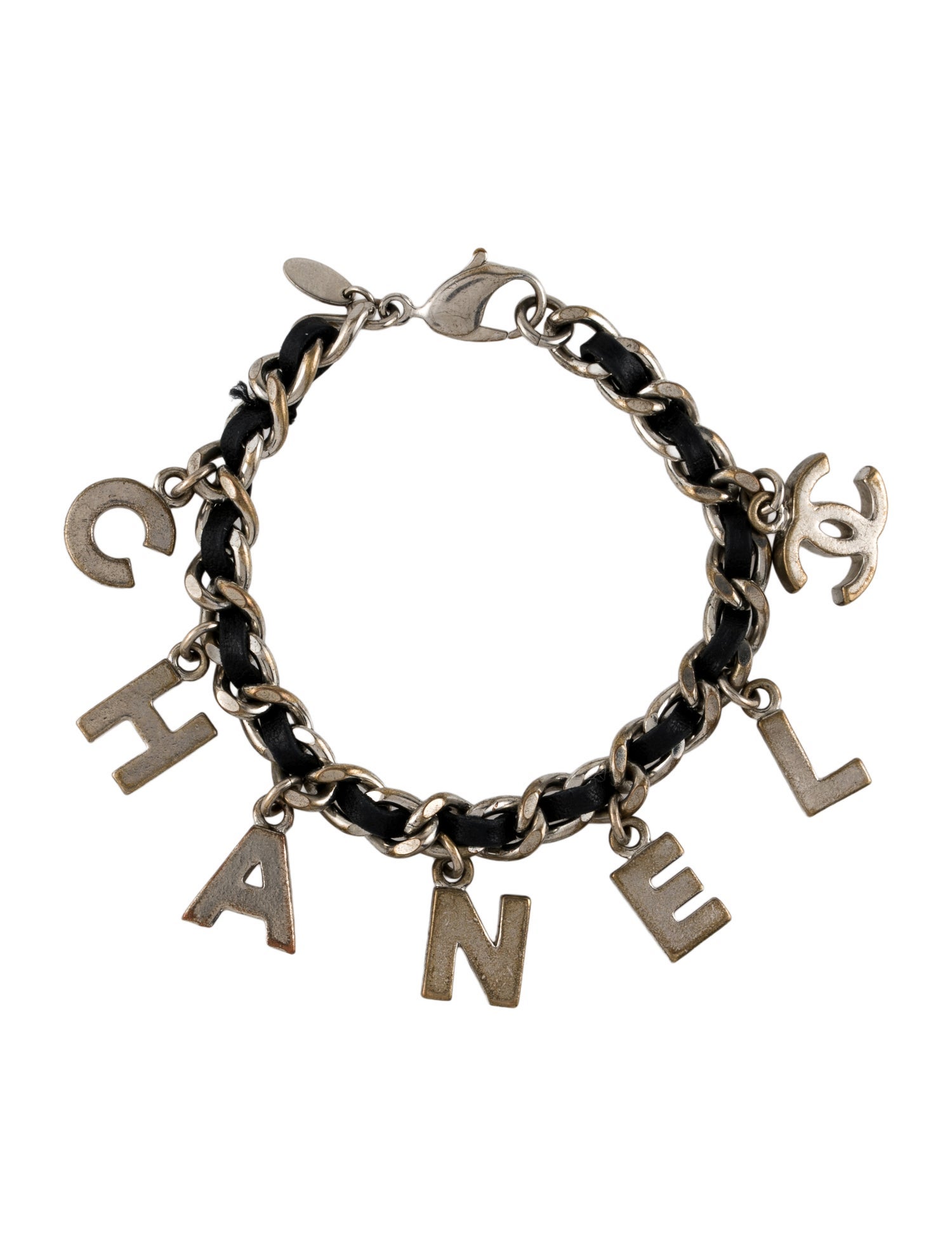 Chanel Leather CC Charm Bracelet