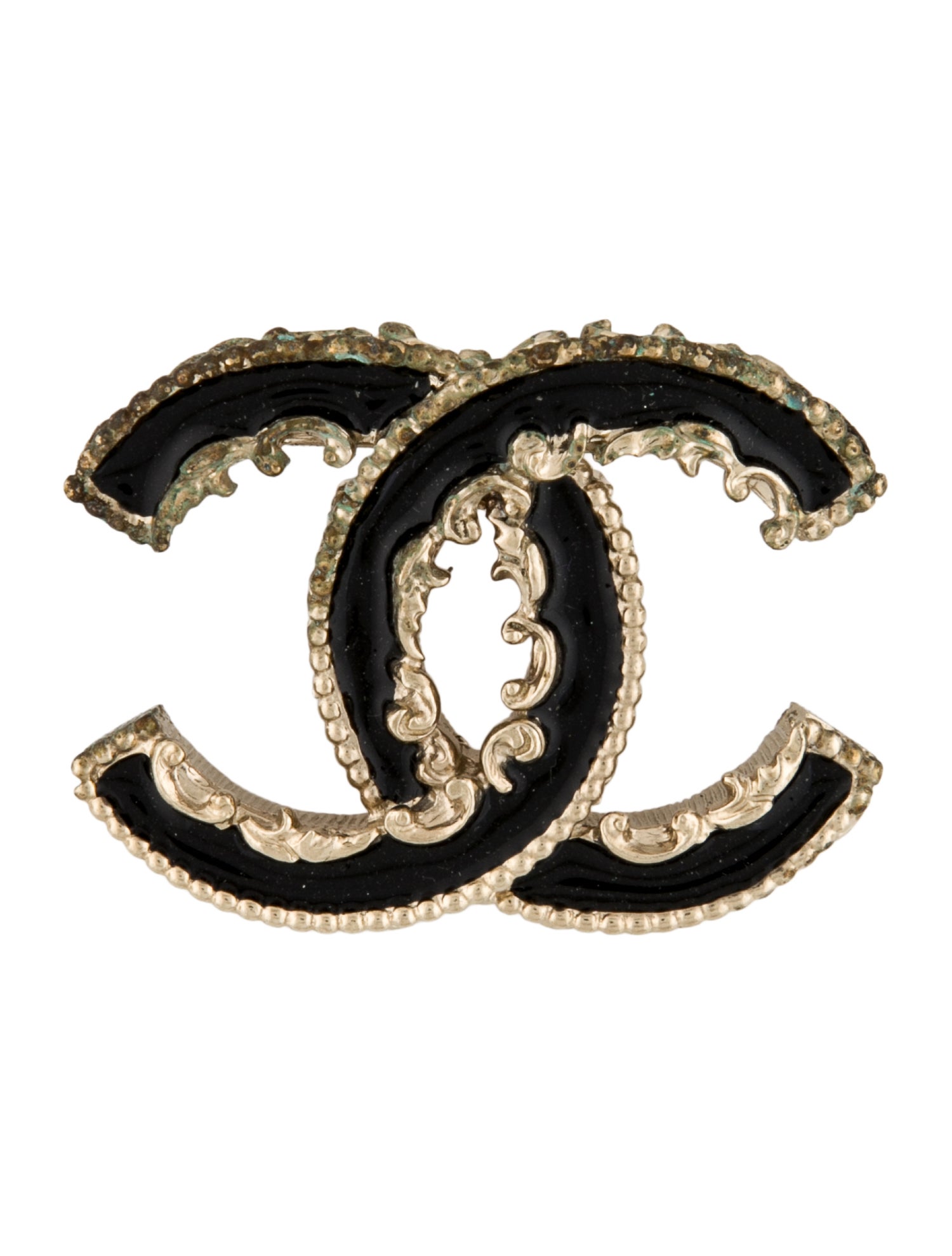 Chanel Resin Filigree CC Logo Brooch