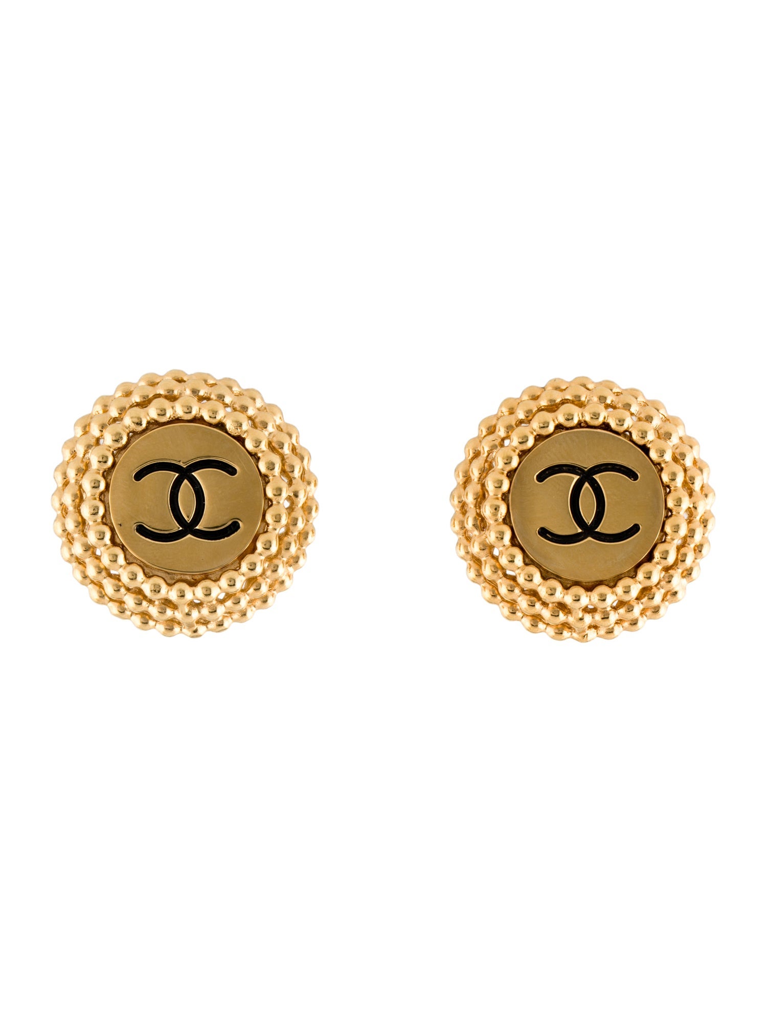 Chanel Vintage Resin CC Clip-On Earrings