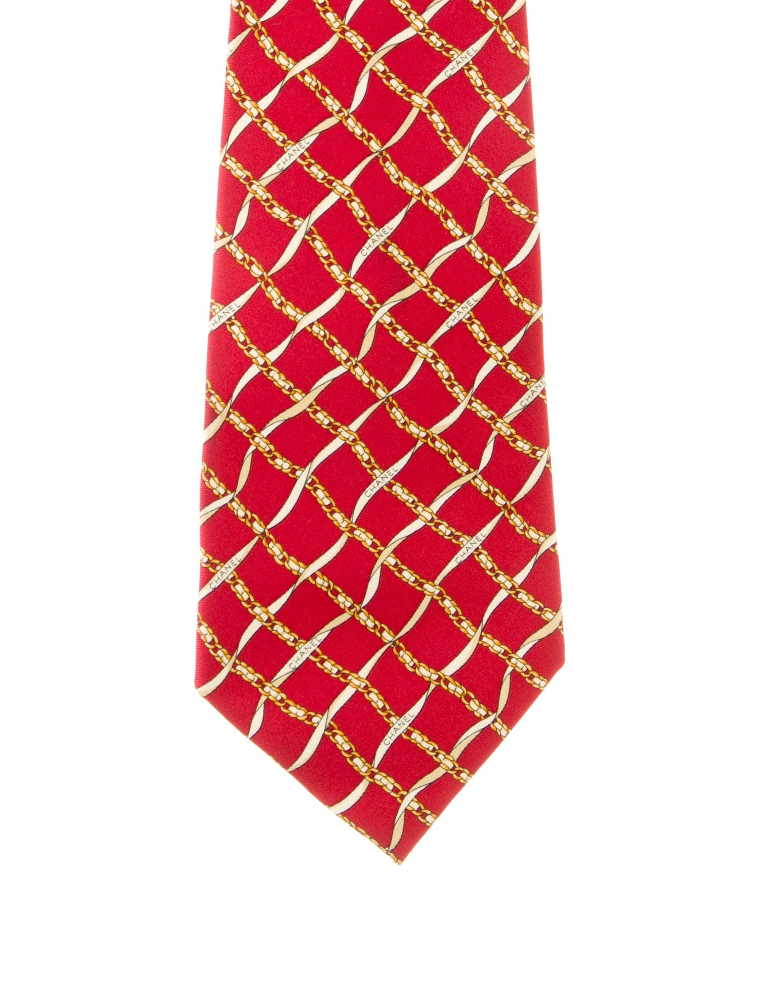 Chanel Chain-Link Silk Tie