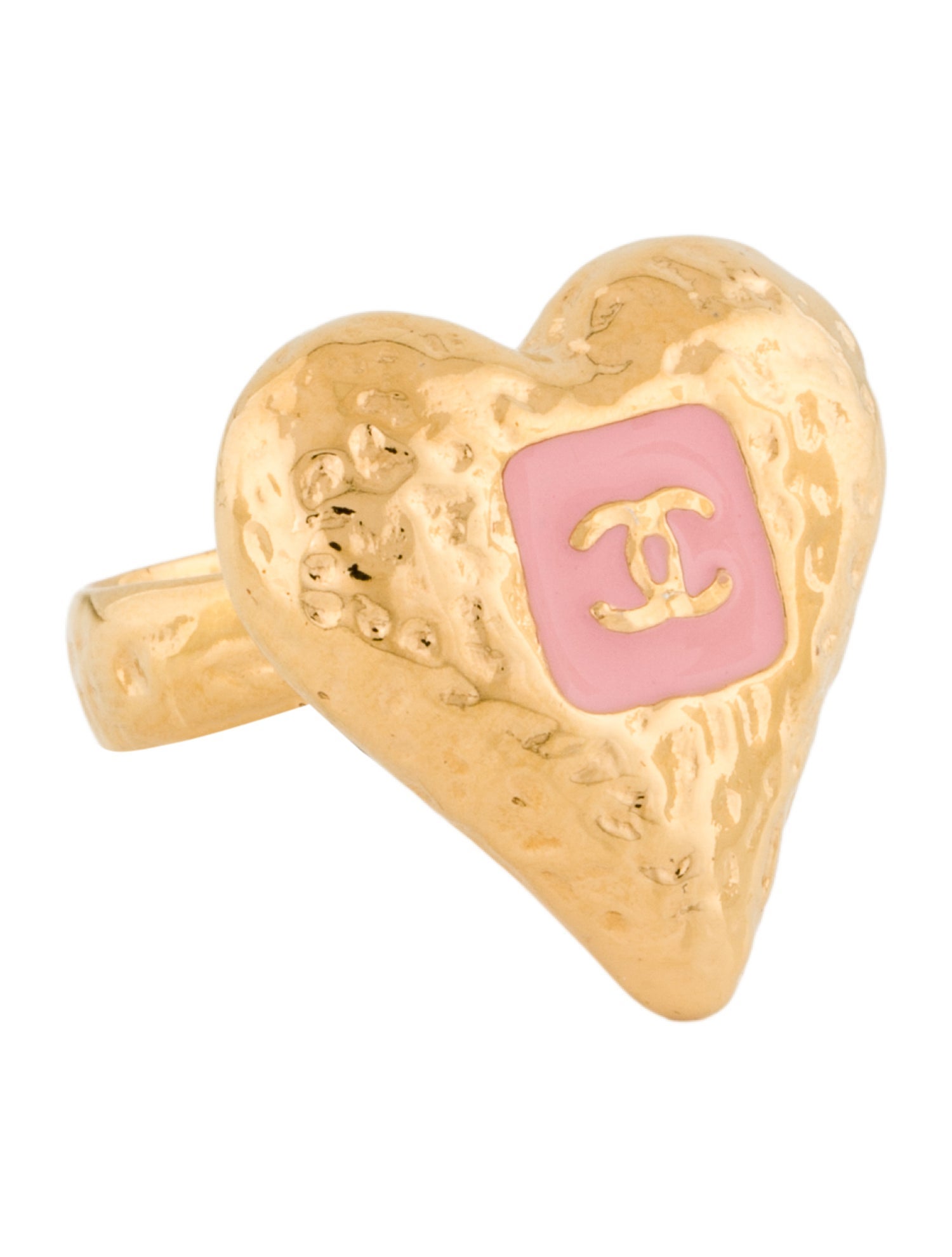 Chanel 2023 Resin Heart Cocktail Ring