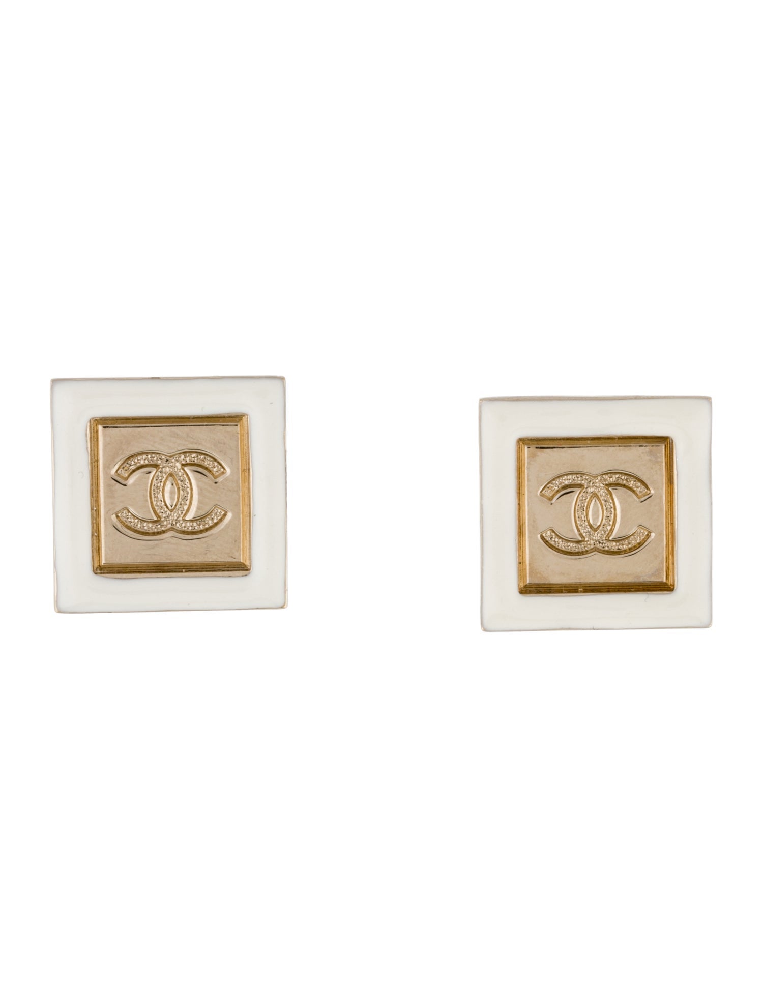 Chanel 2024 Resin CC Stud Earrings