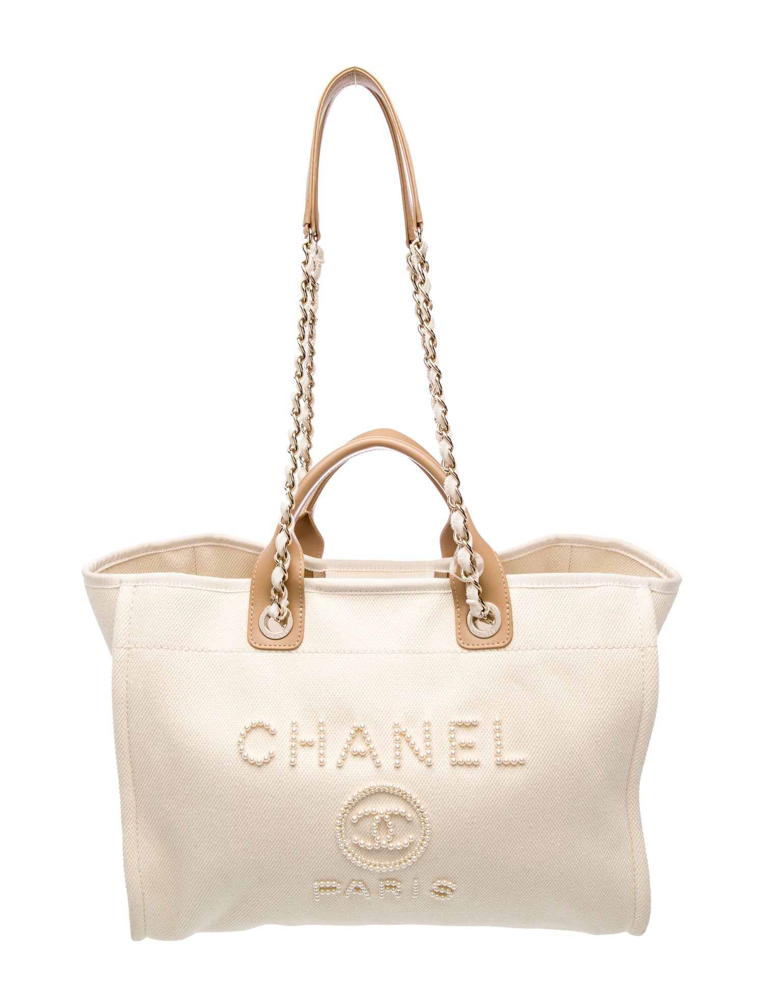 Chanel Large Faux Pearl Deauville Shopping Tote