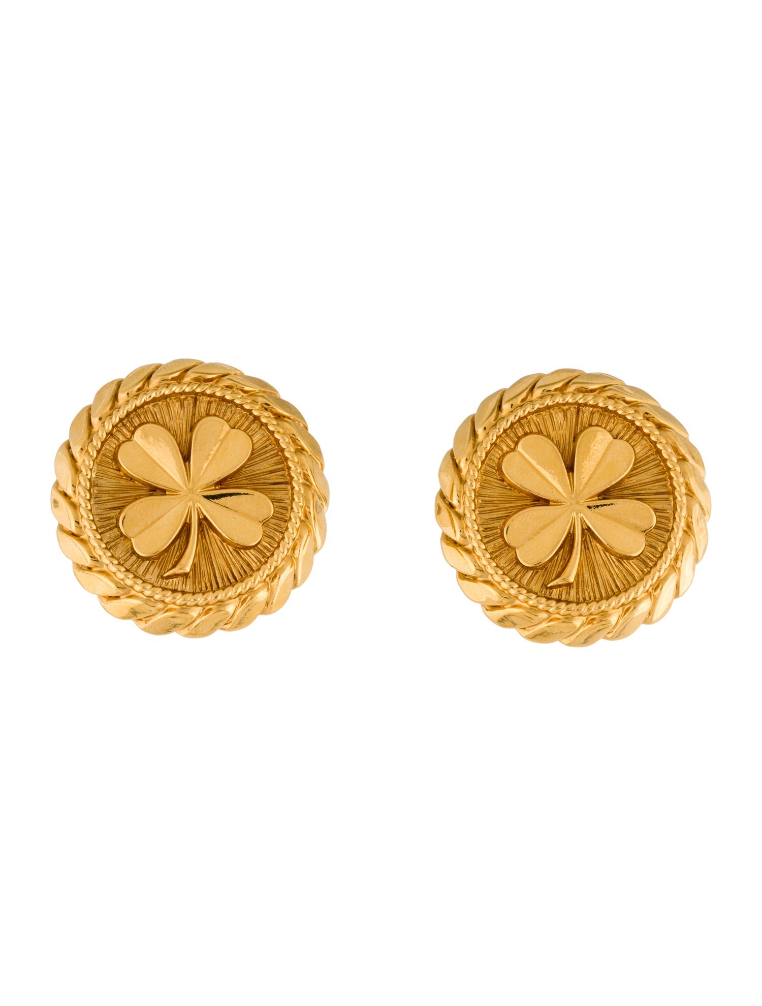 Chanel Vintage Clover Clip-On Earrings