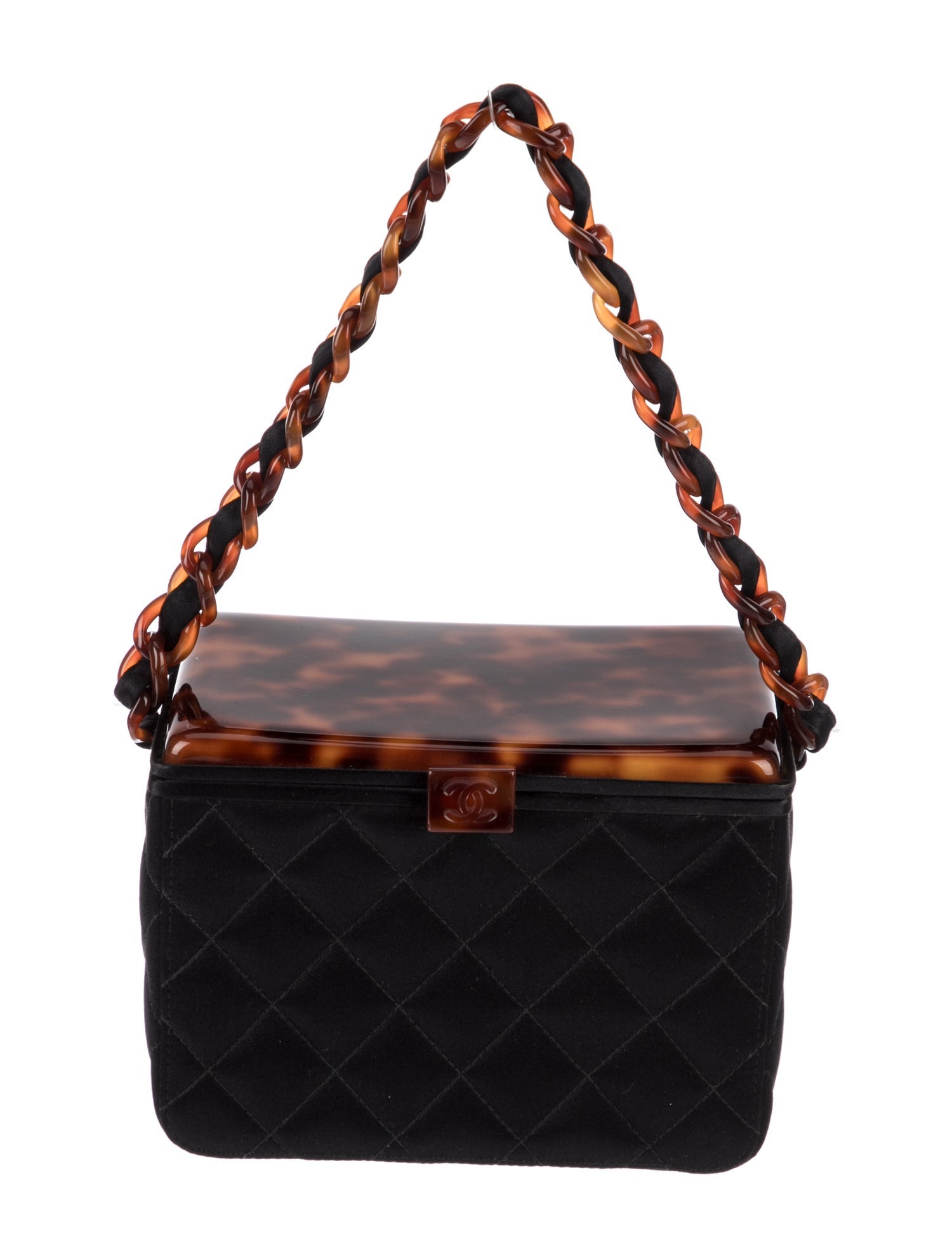 Chanel Quilted Satin Box Bag