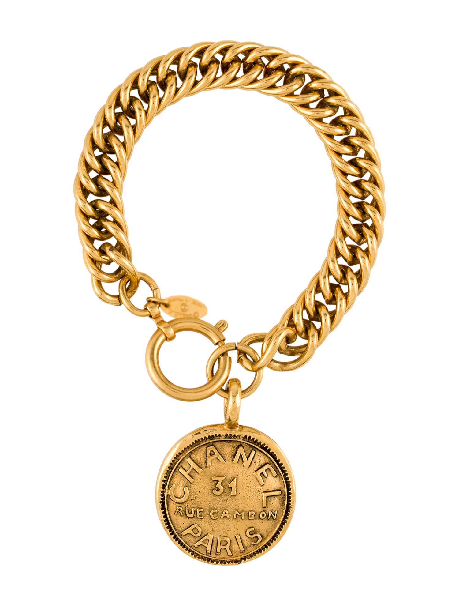 Chanel Vintage 31 Rue Cambon Medallion Charm Bracelet