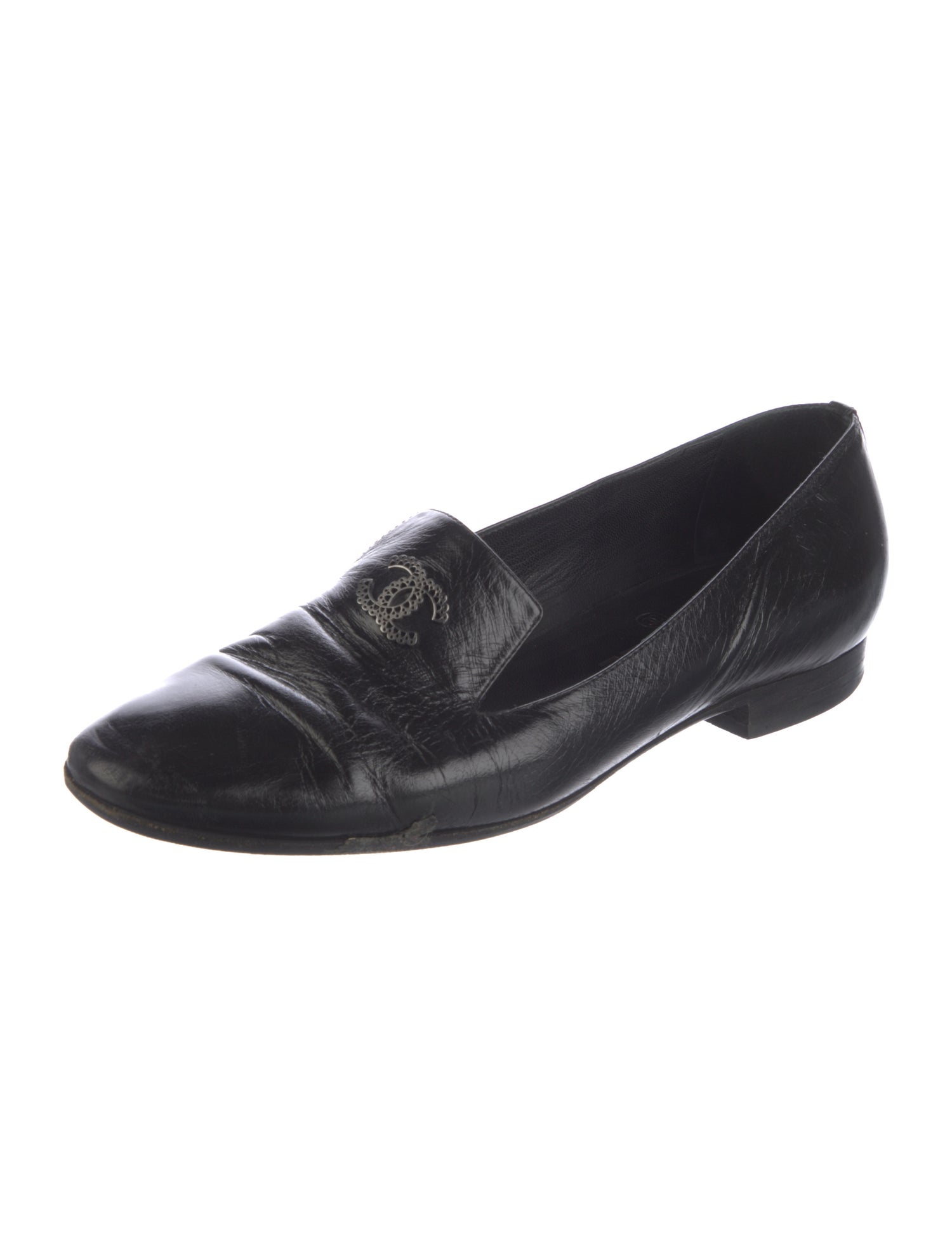 Interlocking CC Logo Leather Loafers