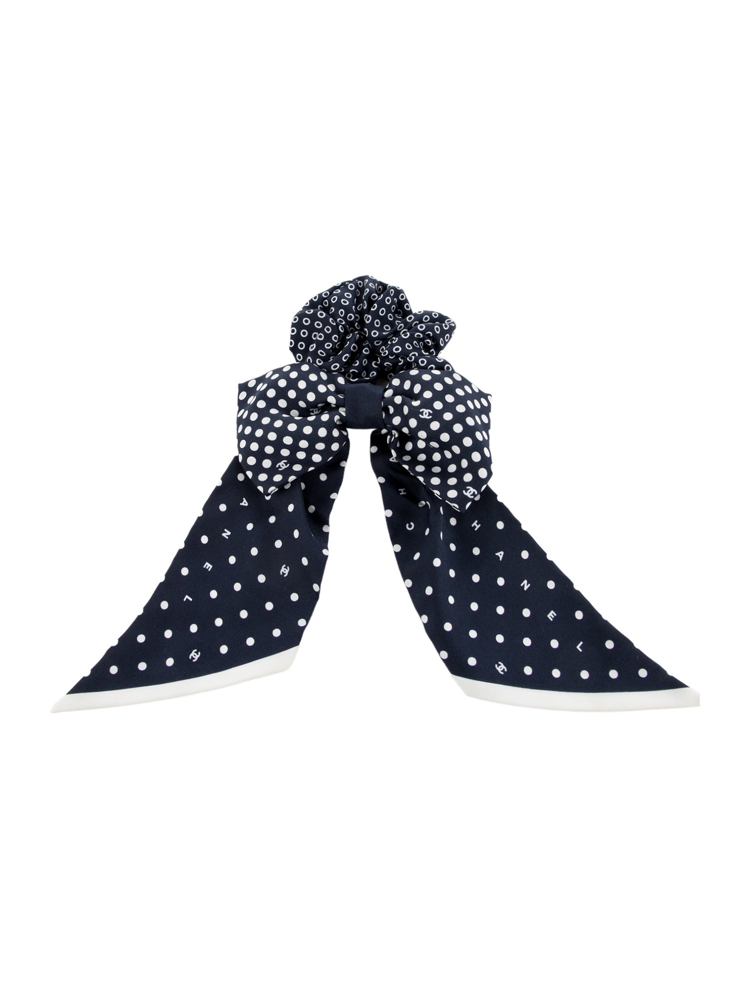 Chanel Polka Dot CC Hair Scrunchie