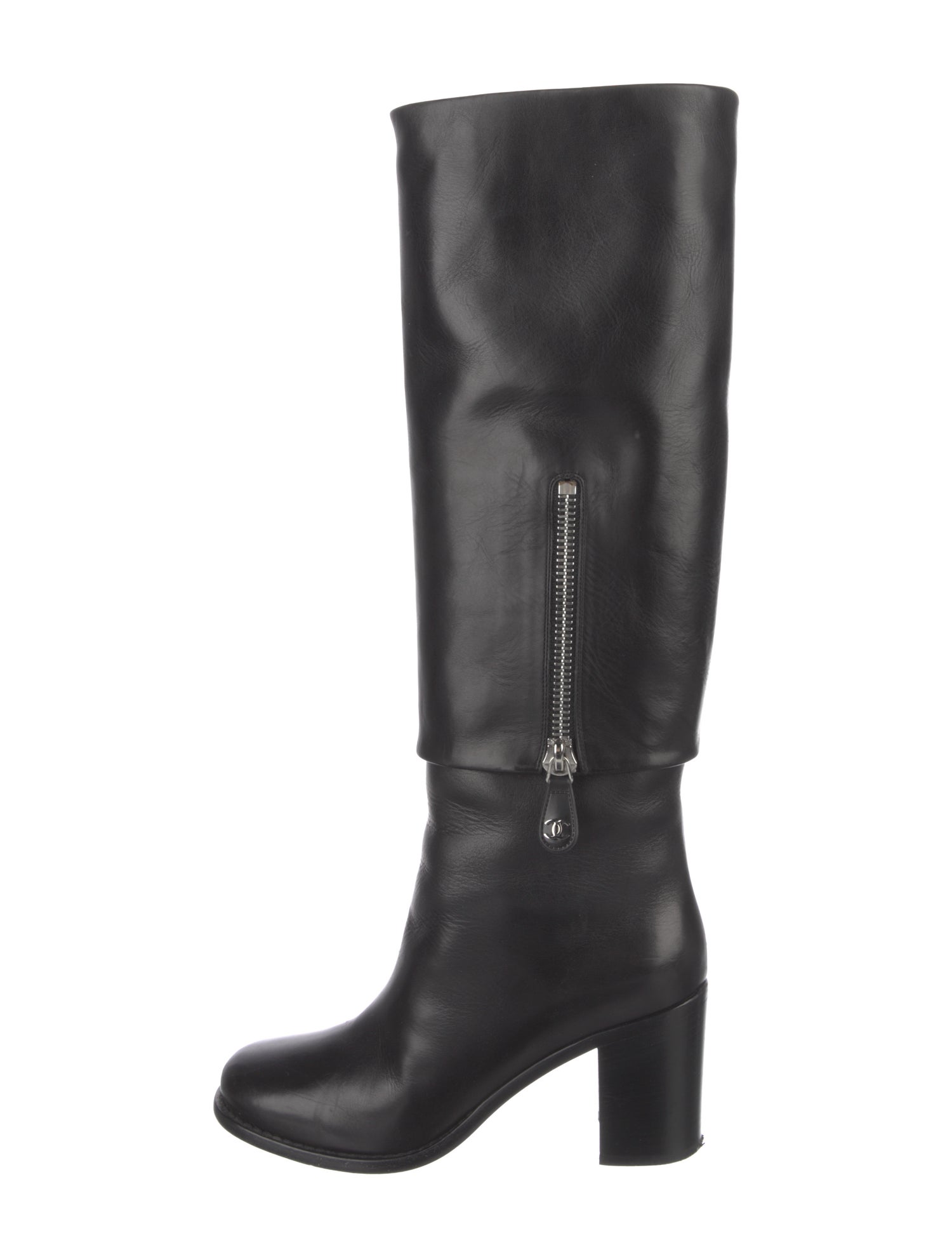 Chanel 2012 Interlocking CC Logo Riding Boots