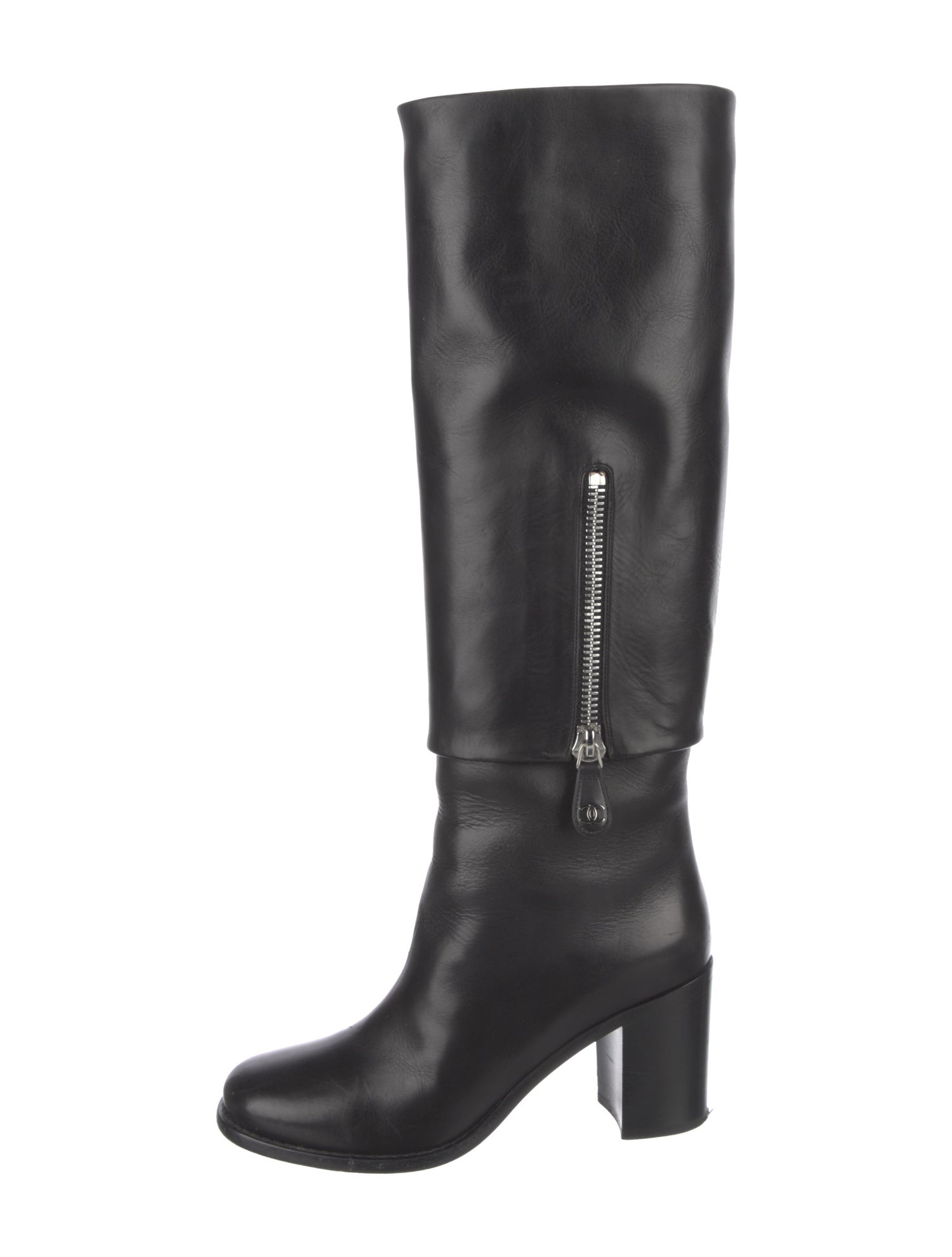 Chanel 2012 Interlocking CC Logo Riding Boots