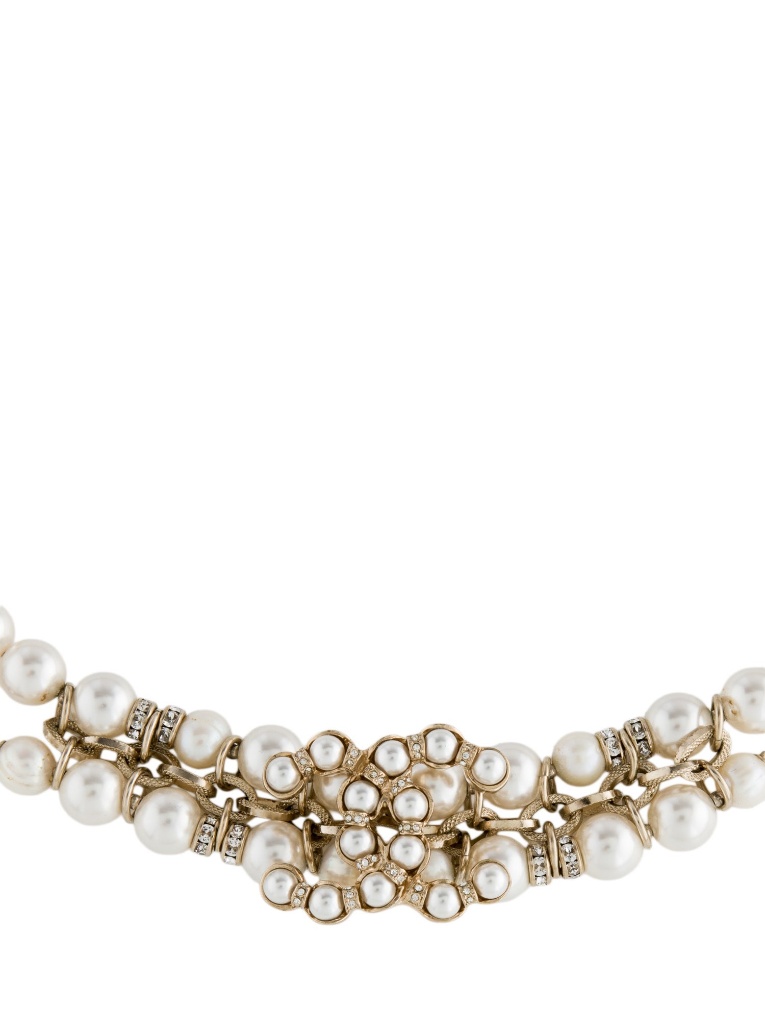Chanel Pearl, Faux Pearl & Strass CC Lariat Necklace