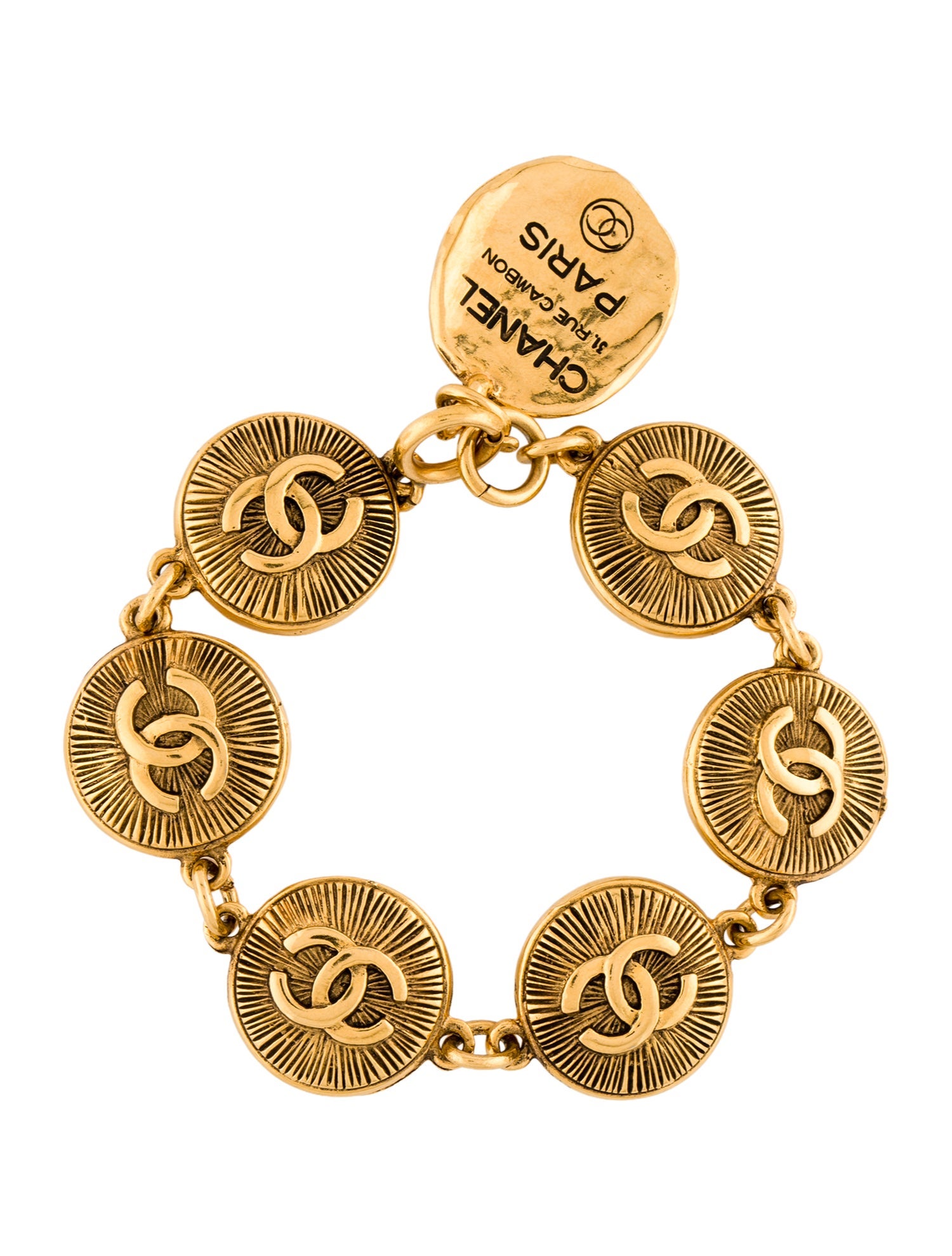 Chanel Vintage 31 Rue Cambon CC Medallion Bracelet