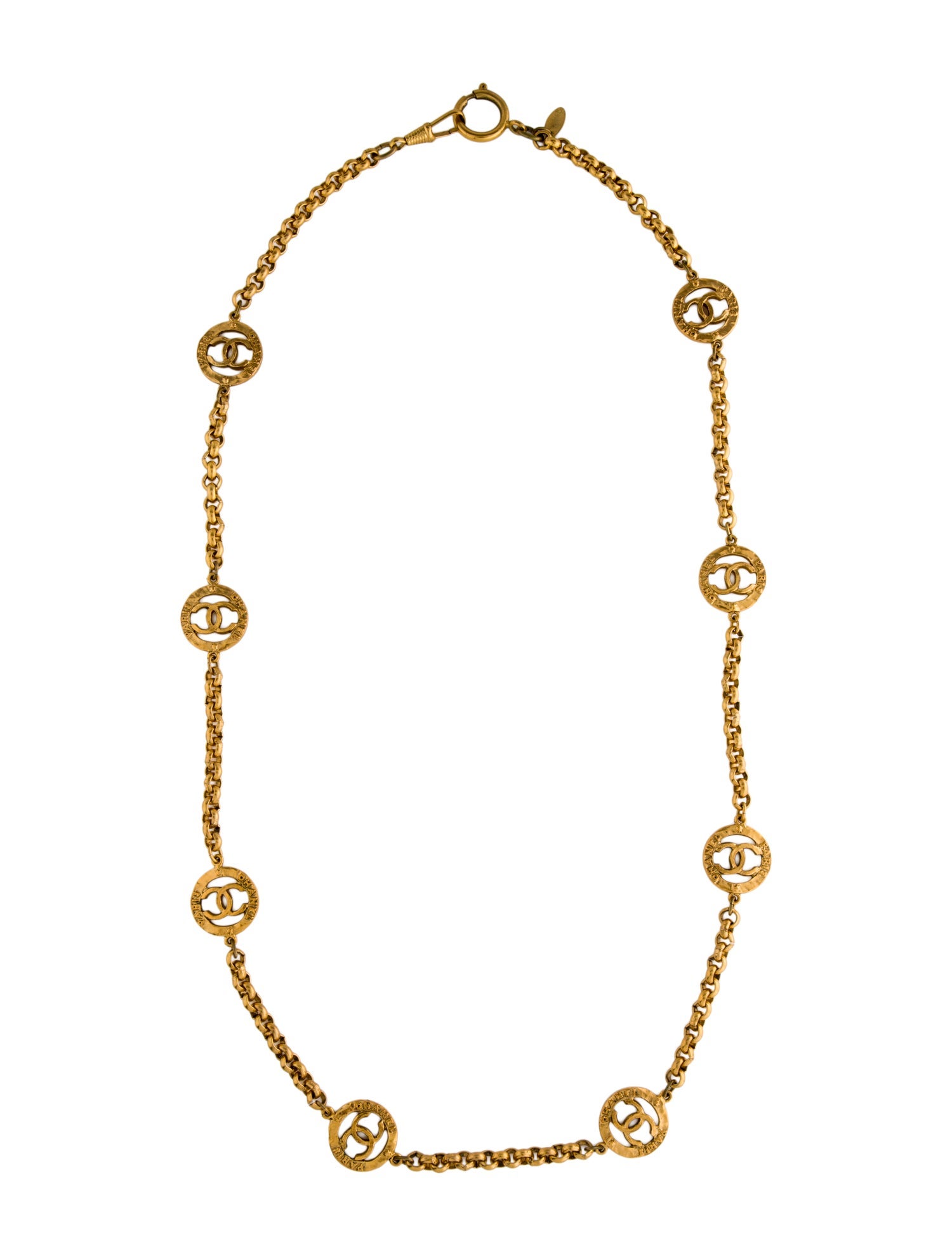 Chanel Vintage CC Station Necklace