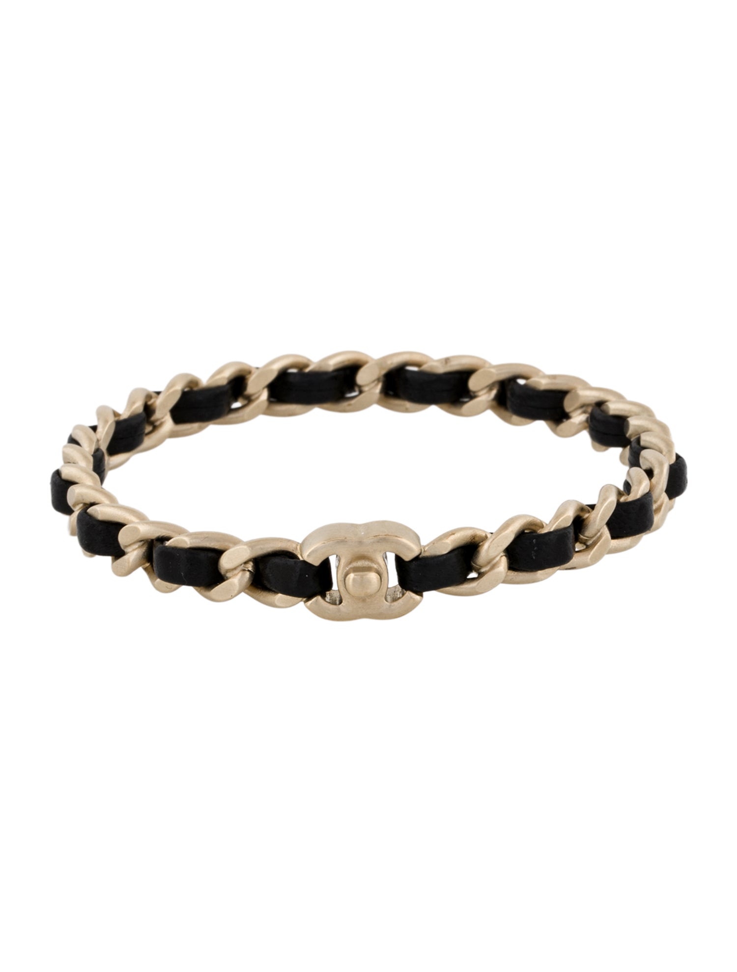 Chanel Leather CC Bangle Bracelet