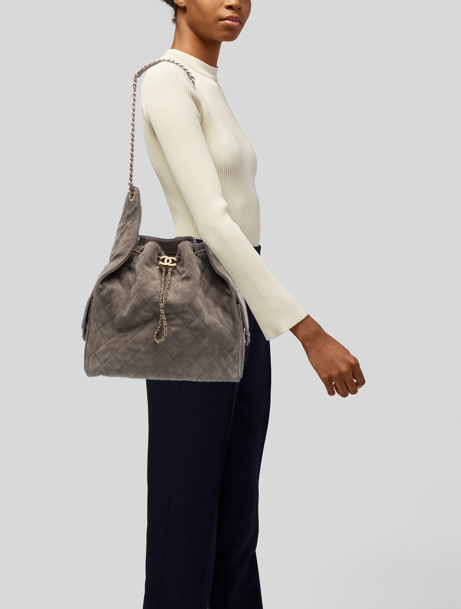 Chanel Medium Suede 25 Hobo