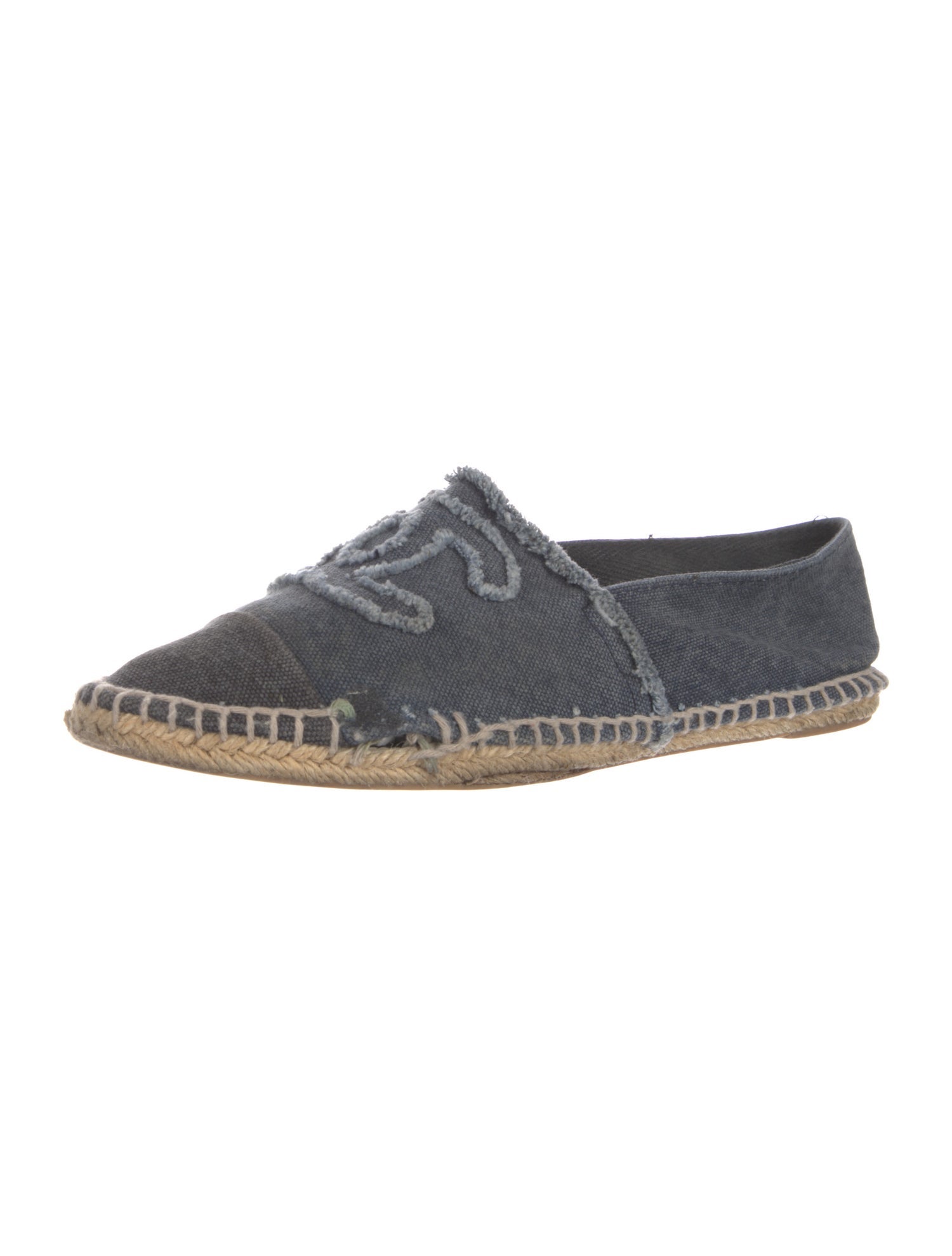 Chanel Interlocking CC Logo Denim Espadrilles