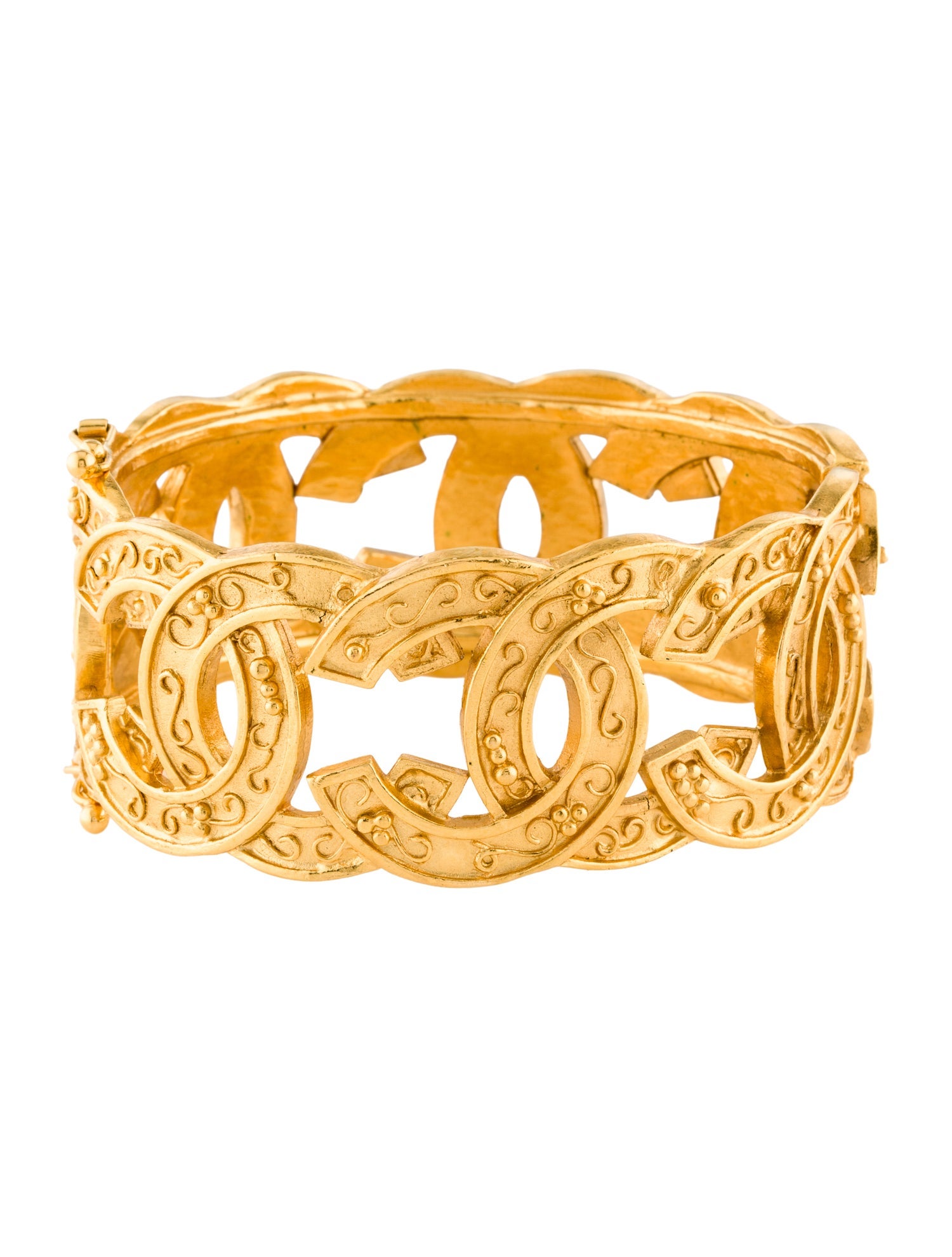 Chanel Vintage CC Hinged Bangle Bracelet
