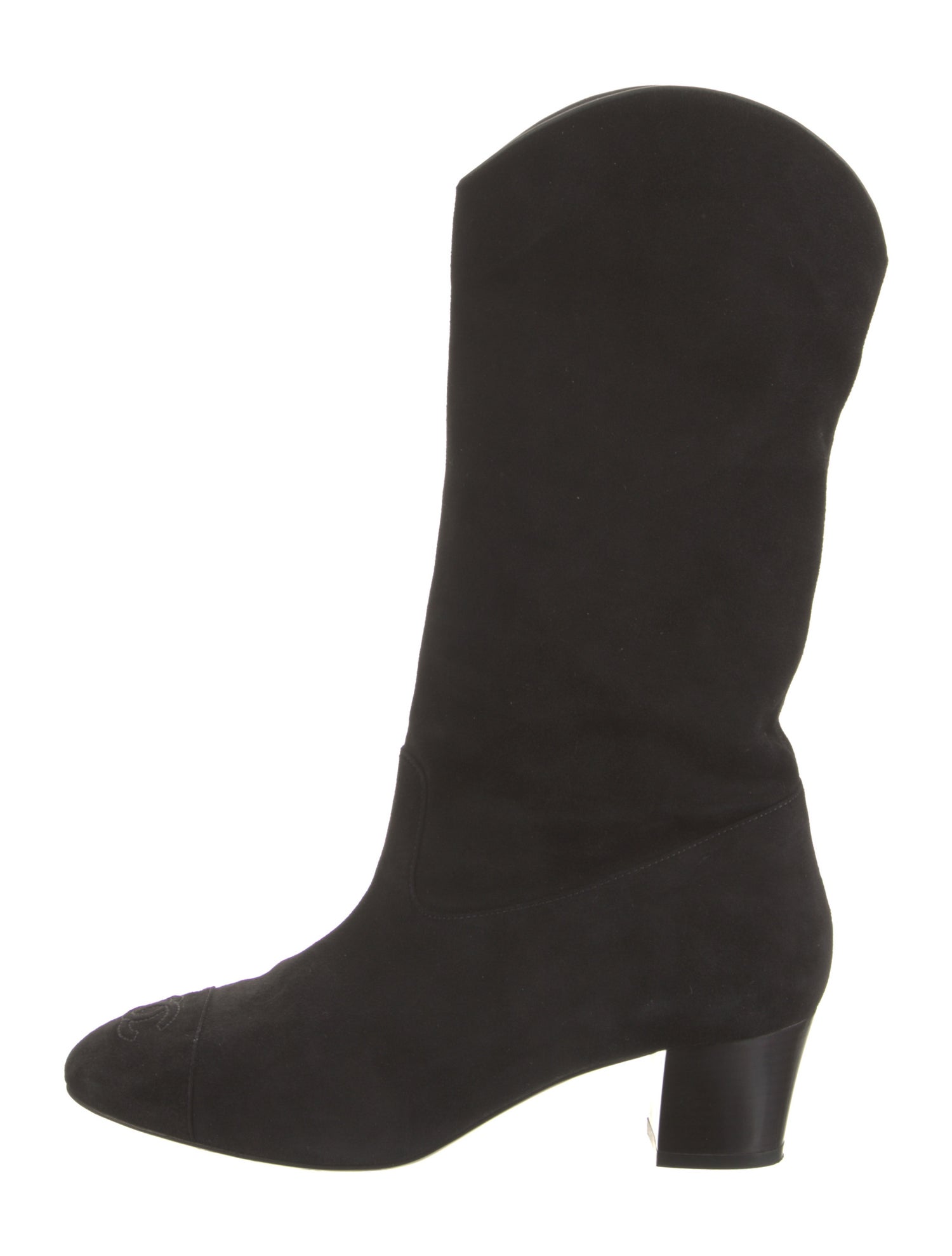 Chanel 2021 Interlocking CC Logo Western Boots