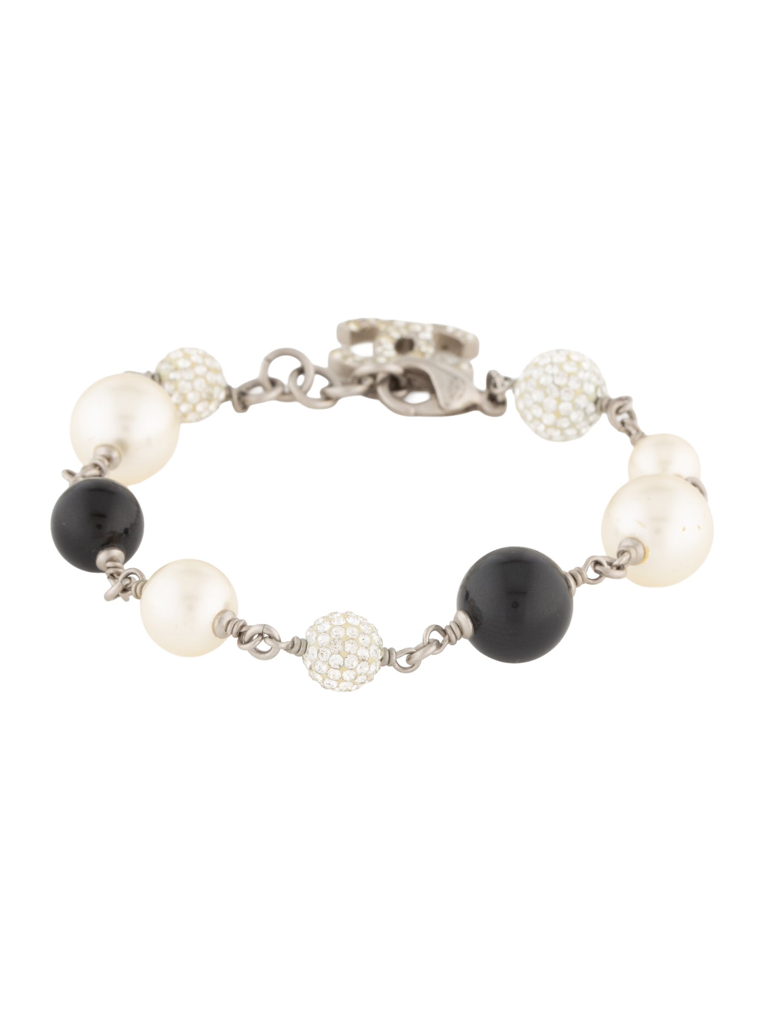Chanel Faux Pearl, Strass & Resin Station Bracelet