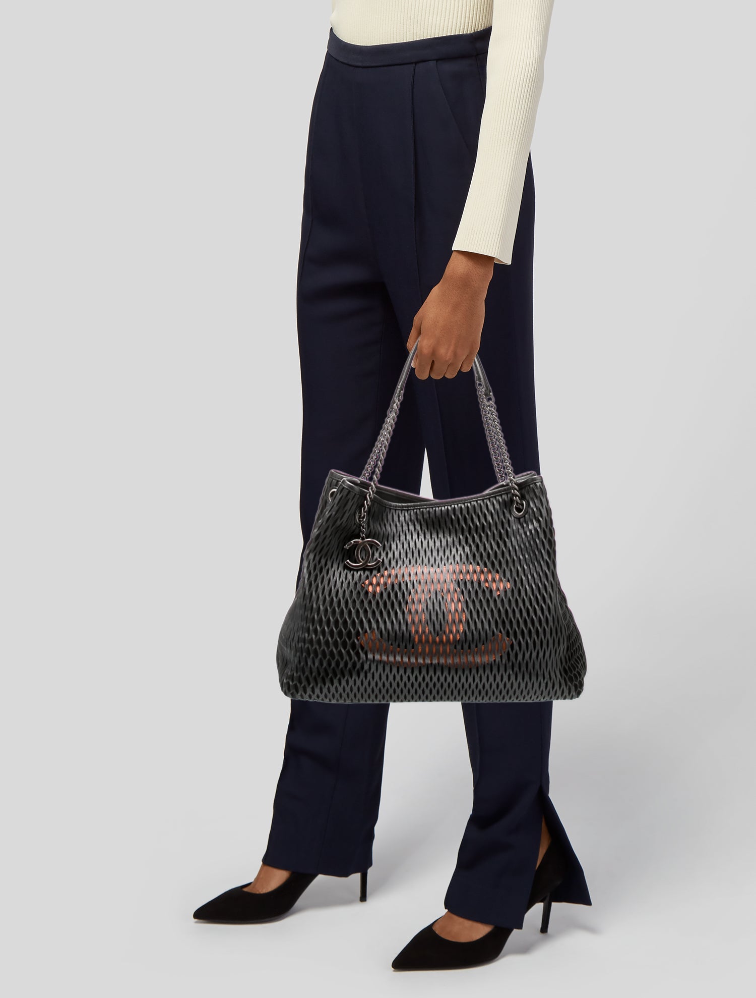 Chanel Laser Cut Perforated CC Tote