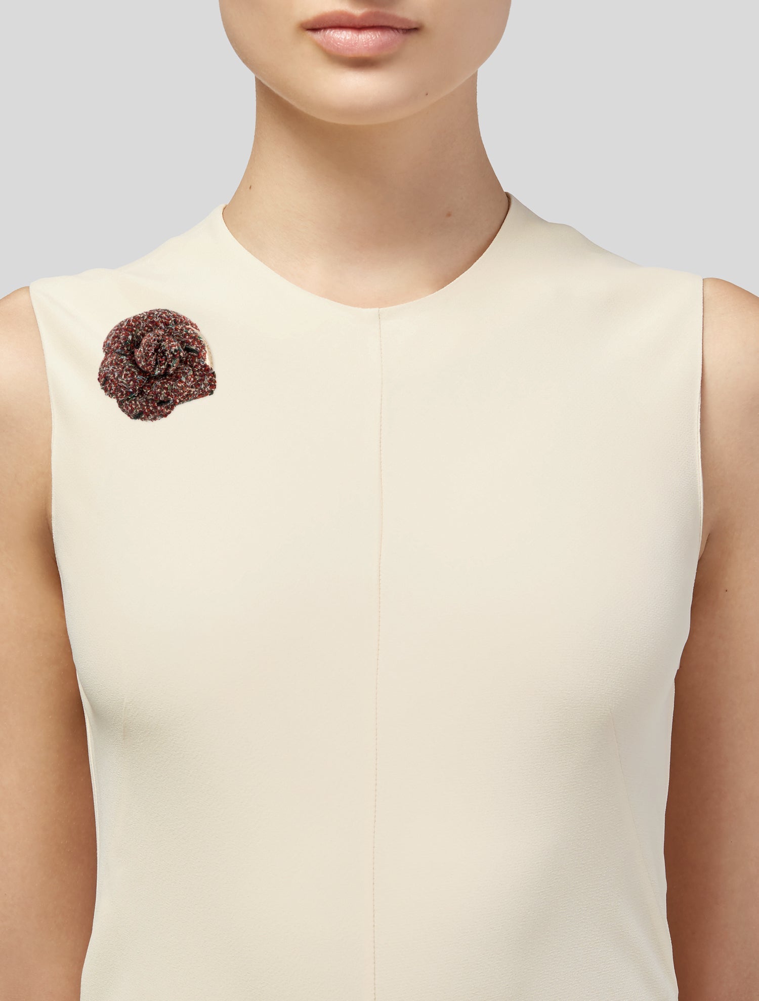 Chanel Vintage Wool Camellia Brooch