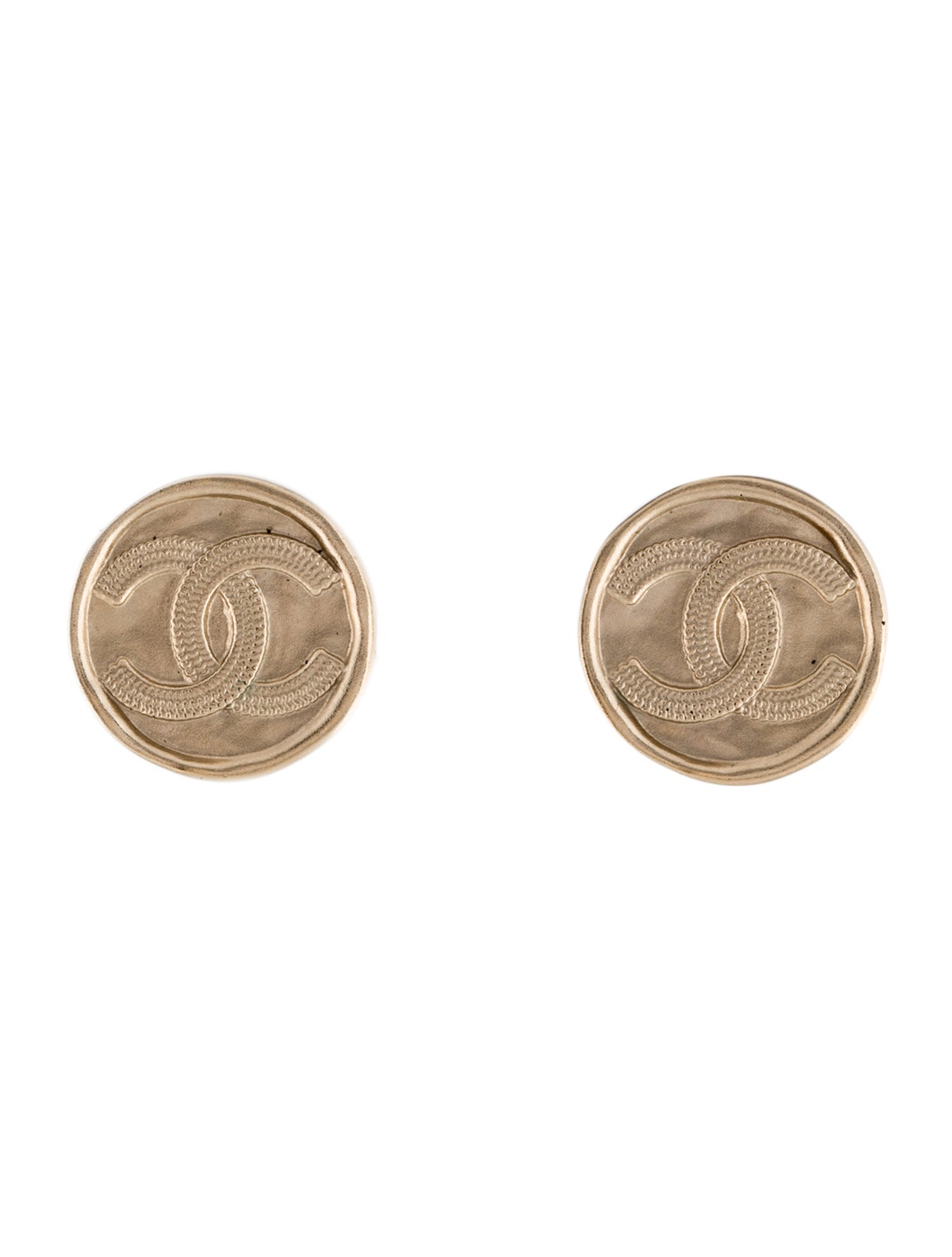 Chanel CC Button Stud Earrings w/ Tags