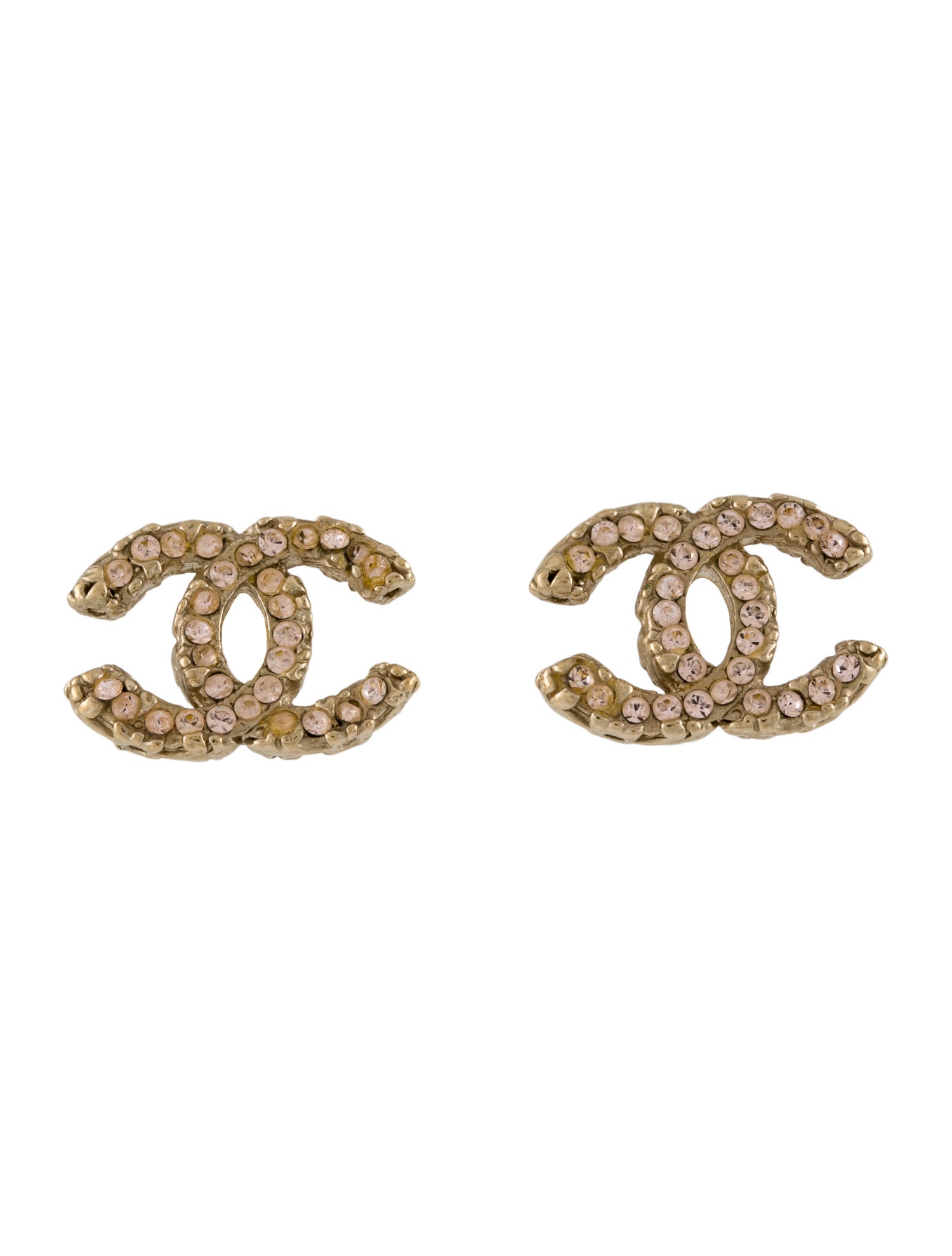 Chanel Strass CC Stud Earrings
