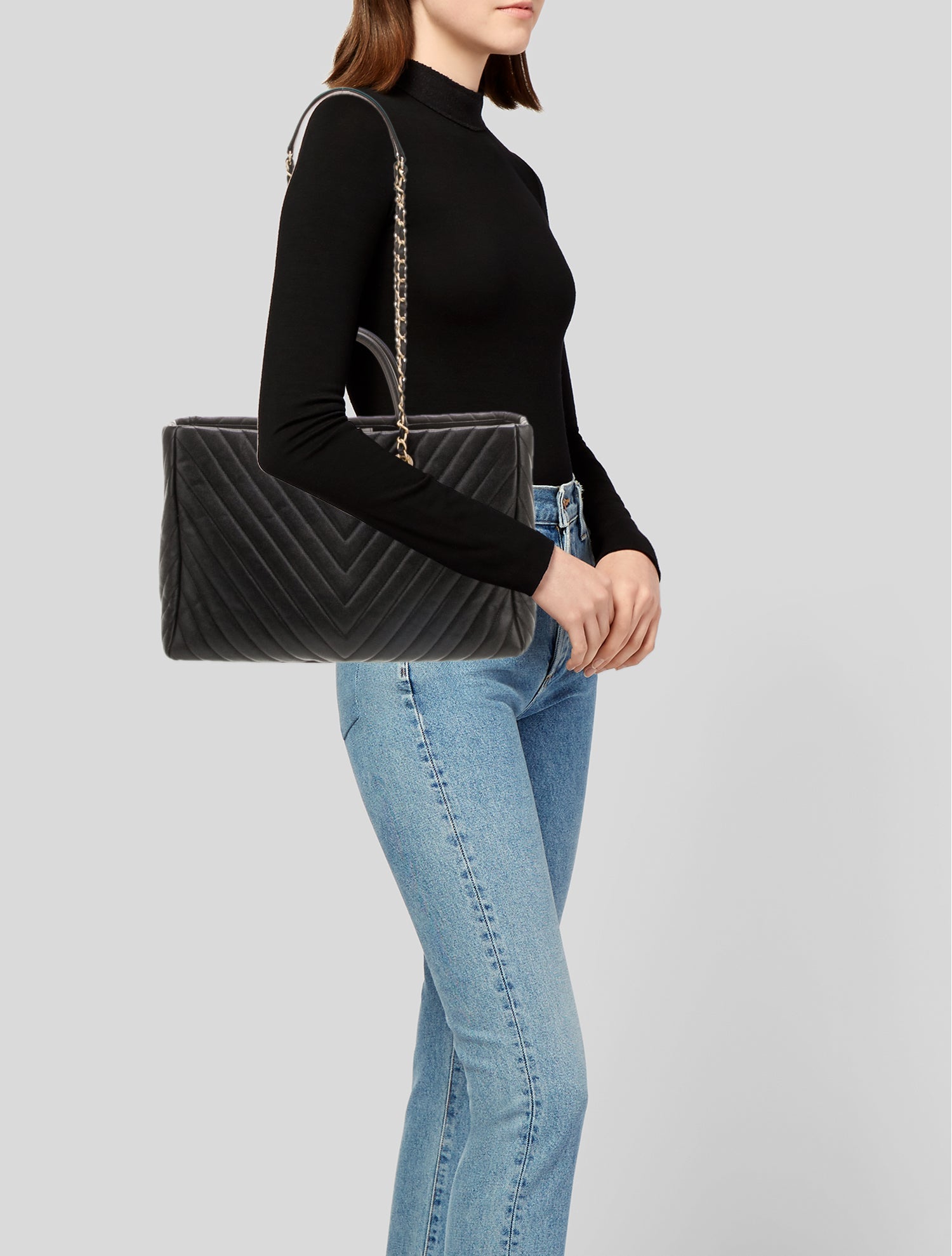 Chanel Coco Allure Chevron Shopping Tote