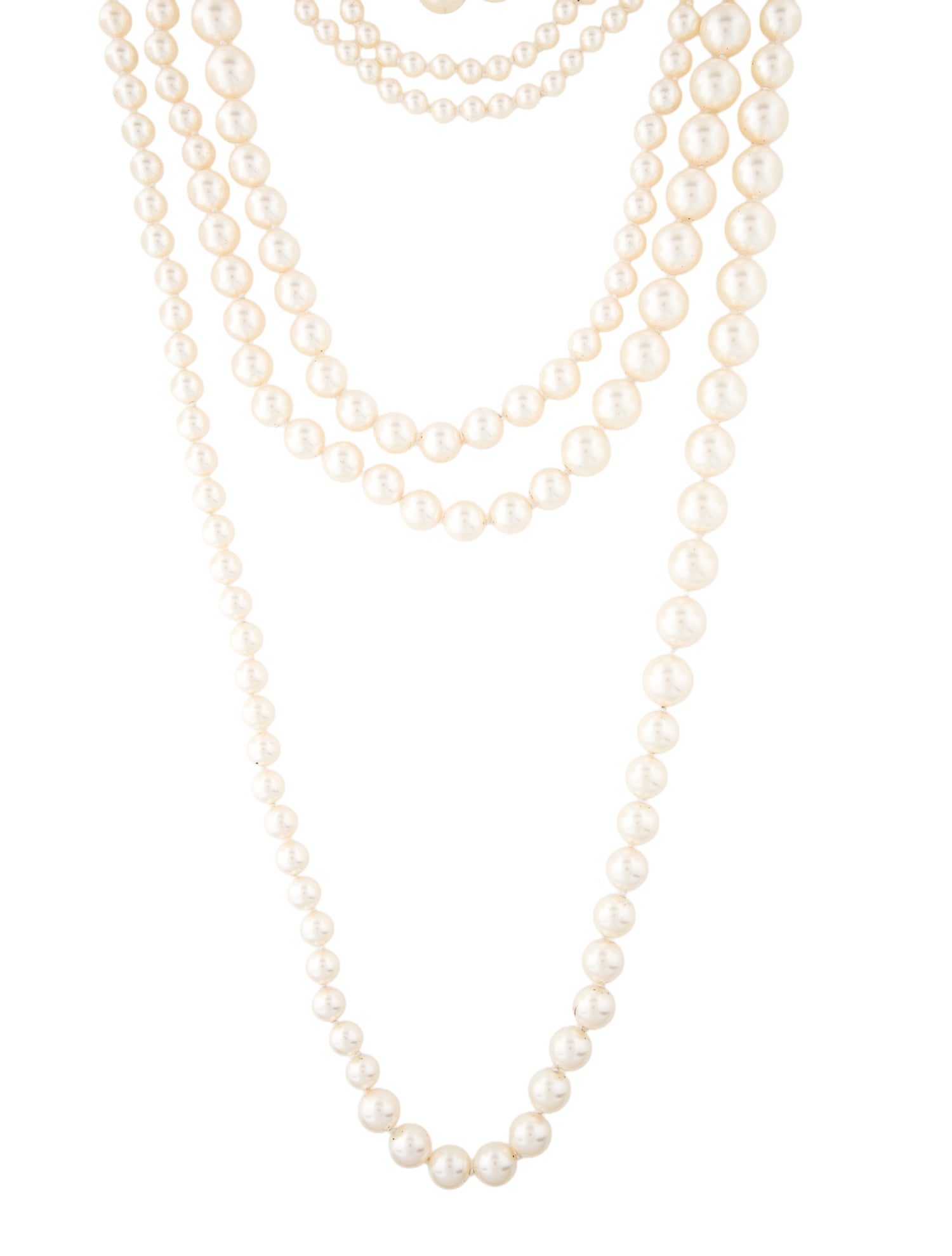 Chanel Faux Pearl CC Multistrand Necklace
