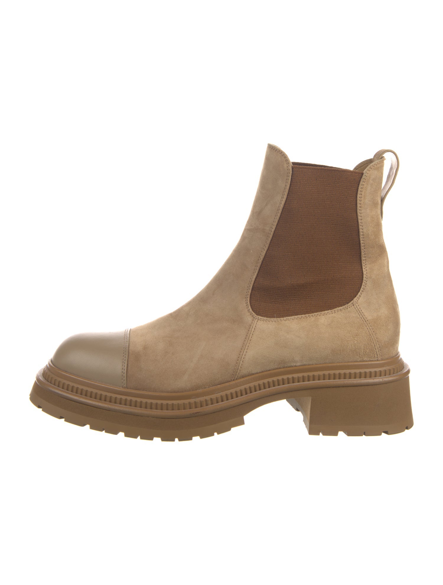 Chanel Interlocking CC Logo Suede Chelsea Boots