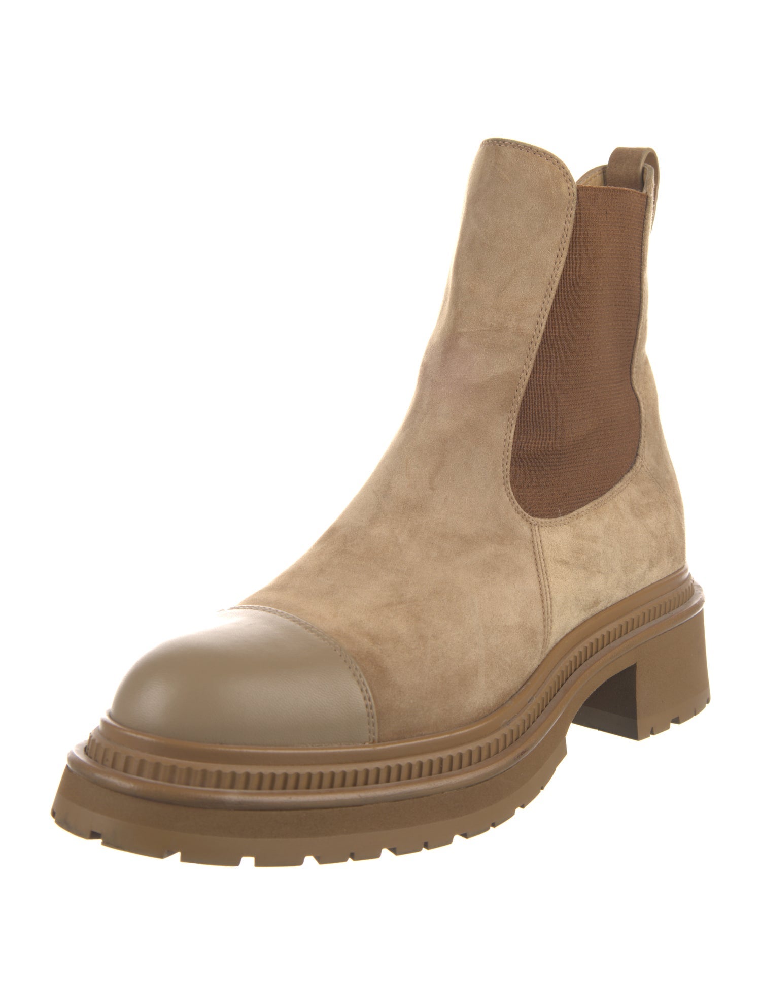 Chanel Interlocking CC Logo Suede Chelsea Boots