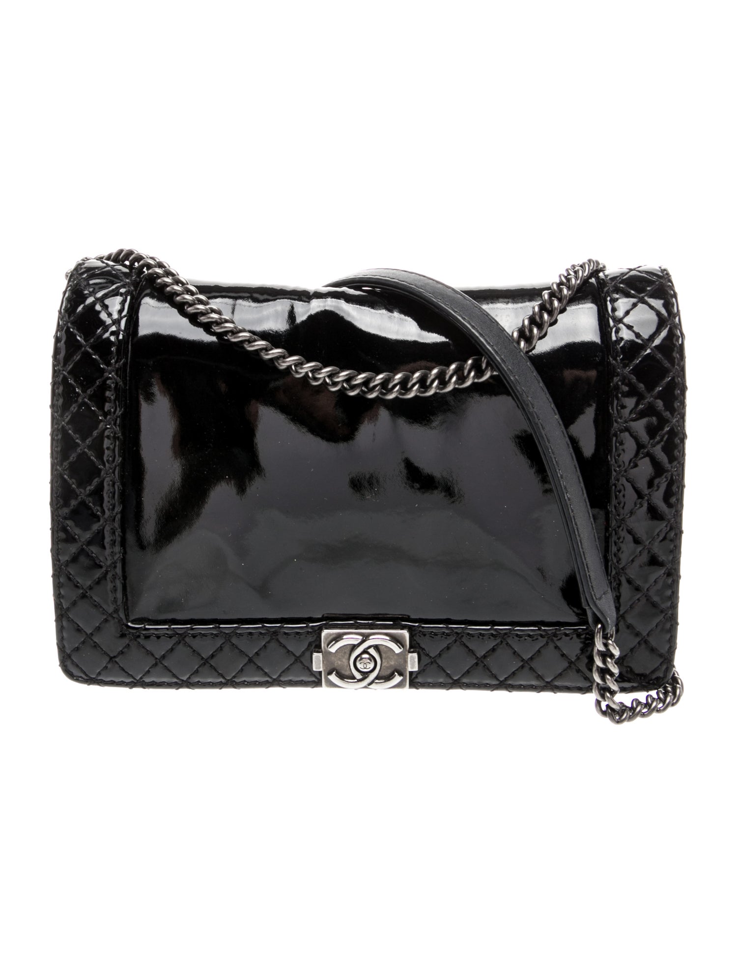 Chanel Patent Reverso Boy Wallet on Chain