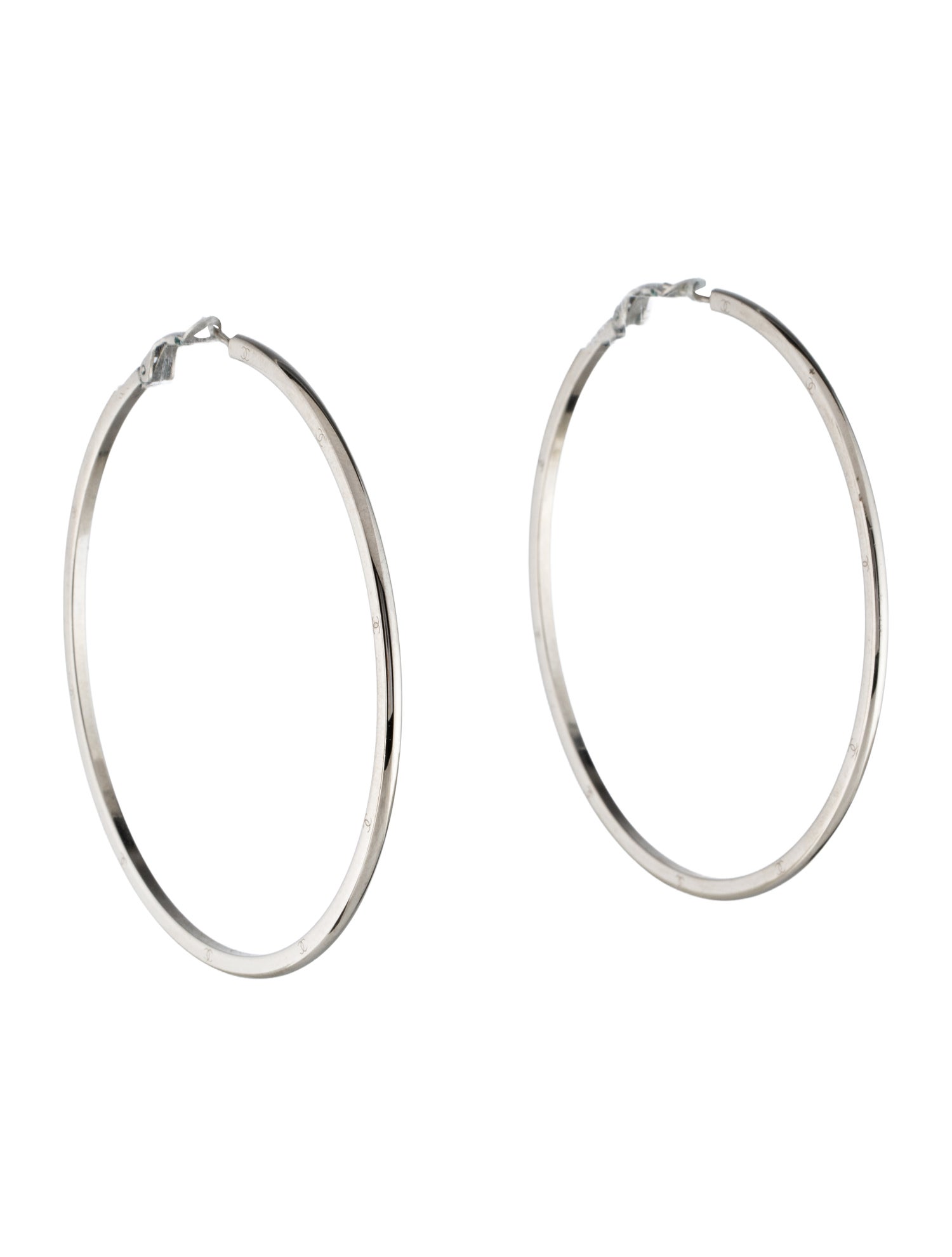 Chanel CC Large Hoop Earrings