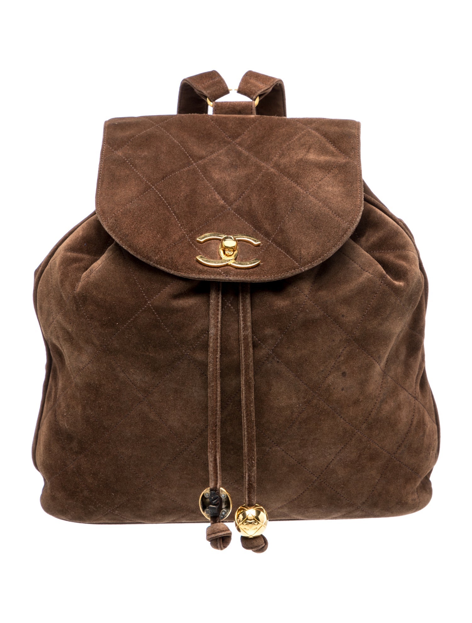 Chanel Suede Quilted Backpack